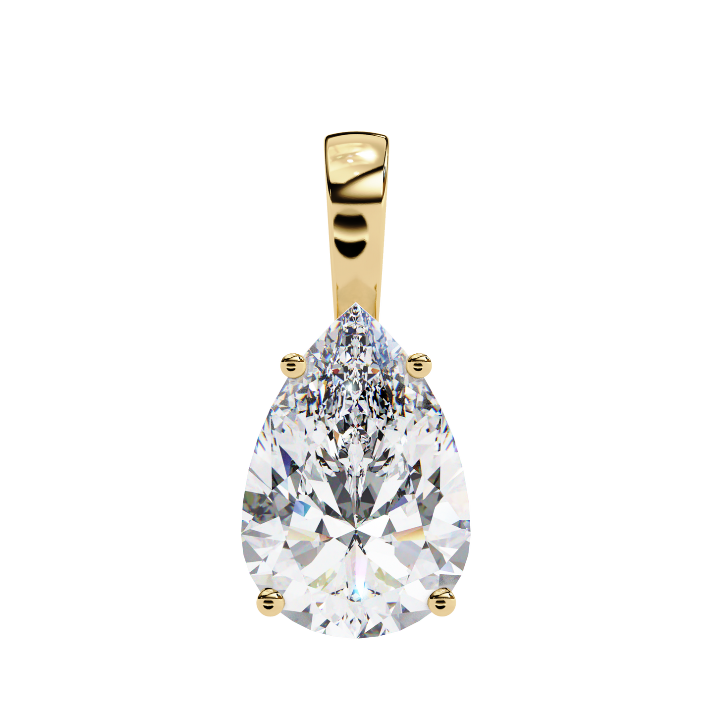 lgd solitaire pendant pear stone (2.06ct) in 14k gold without chain