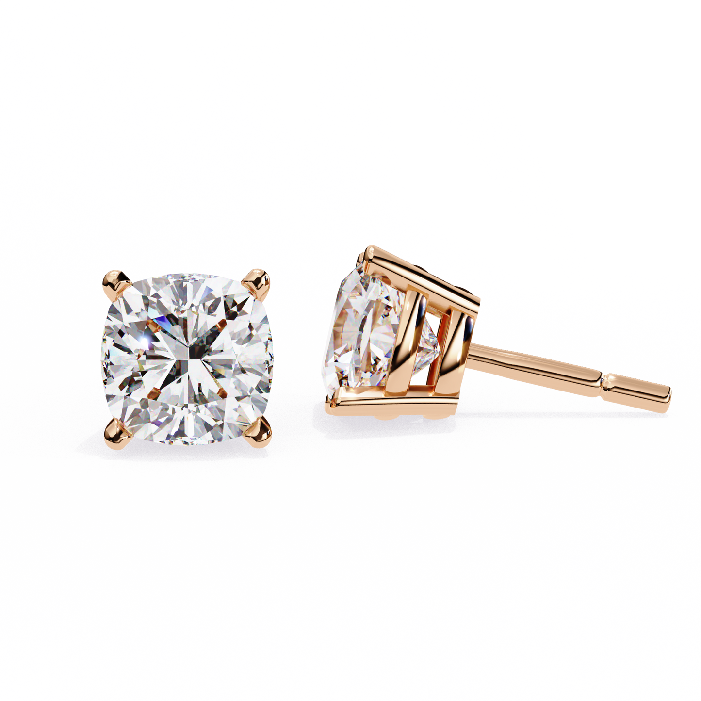 2.30 carat cushion cut diamond stud earrings - modern jewelry