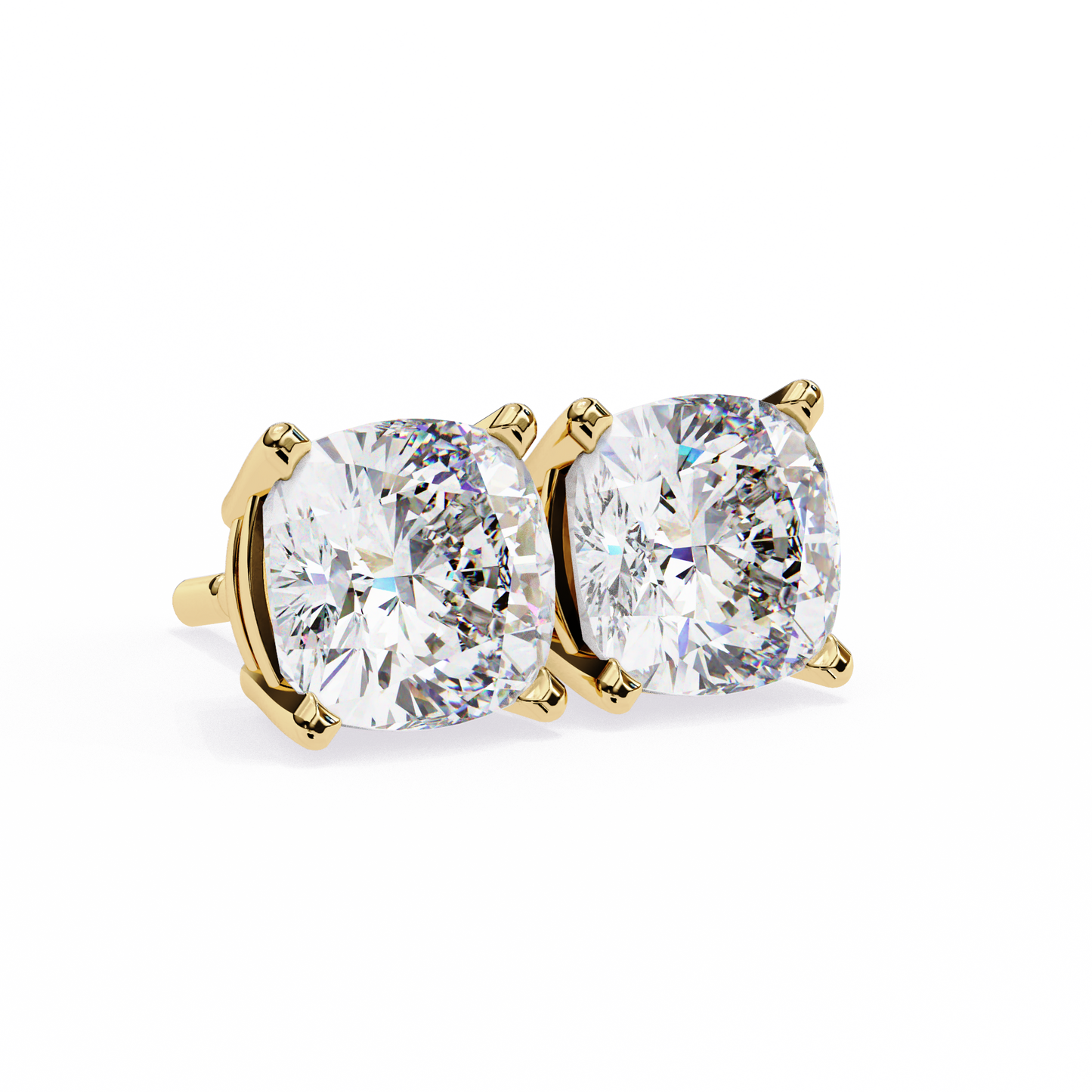 2.30 carat cushion cut diamond stud earrings - modern jewelry