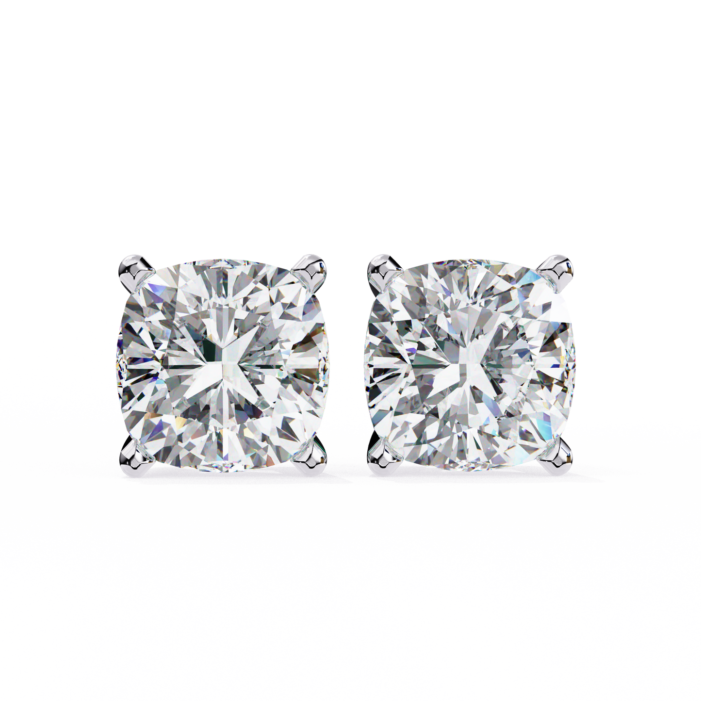 2.30 carat cushion cut diamond stud earrings - modern jewelry