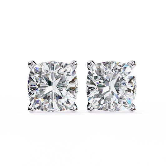 2.30 Carat Cushion Cut Diamond Stud Earrings - Modern Jewelry