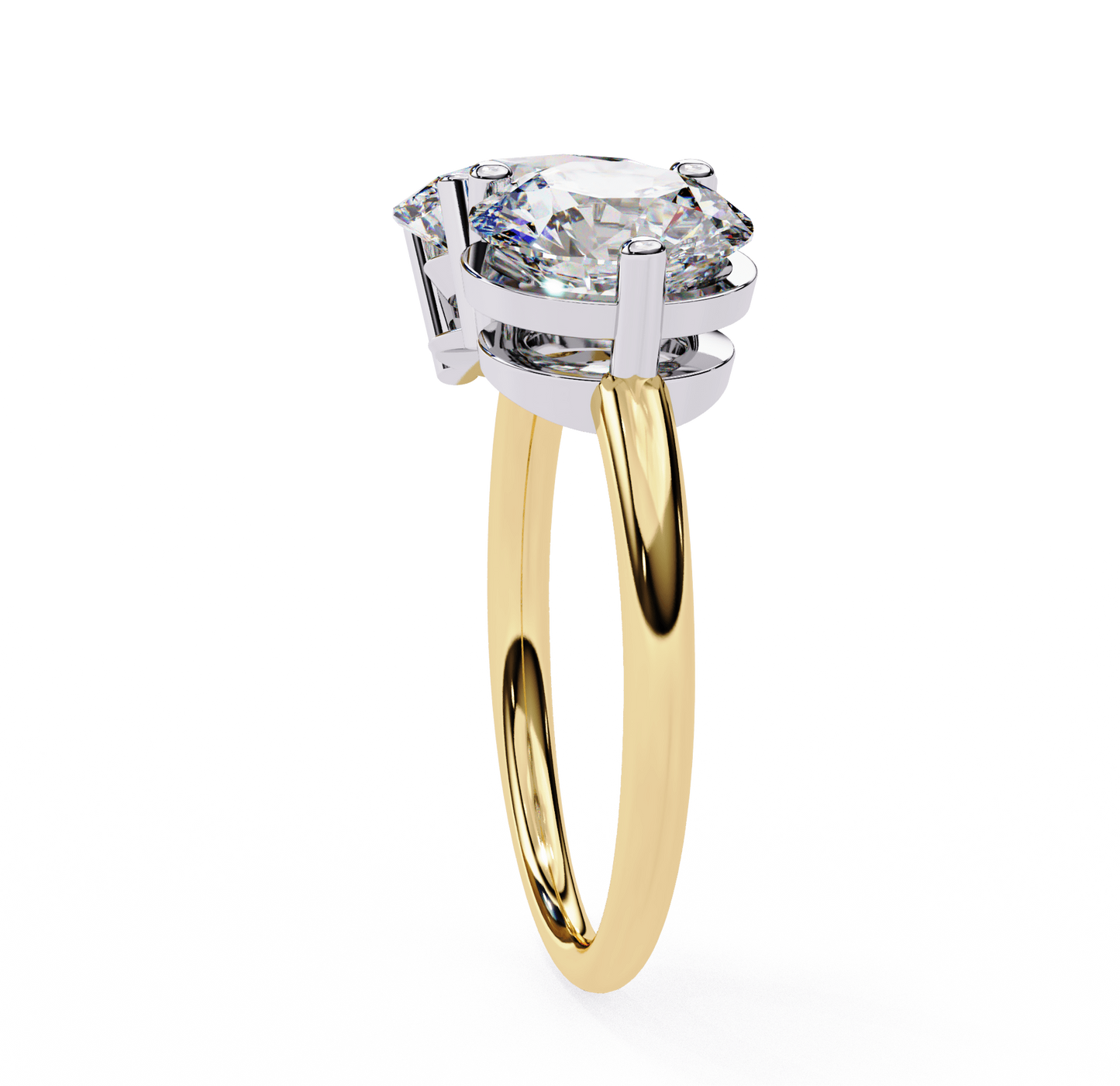 toi et moi 2.00 carat oval & round cut diamond engagement ring – two stone bridal jewelry