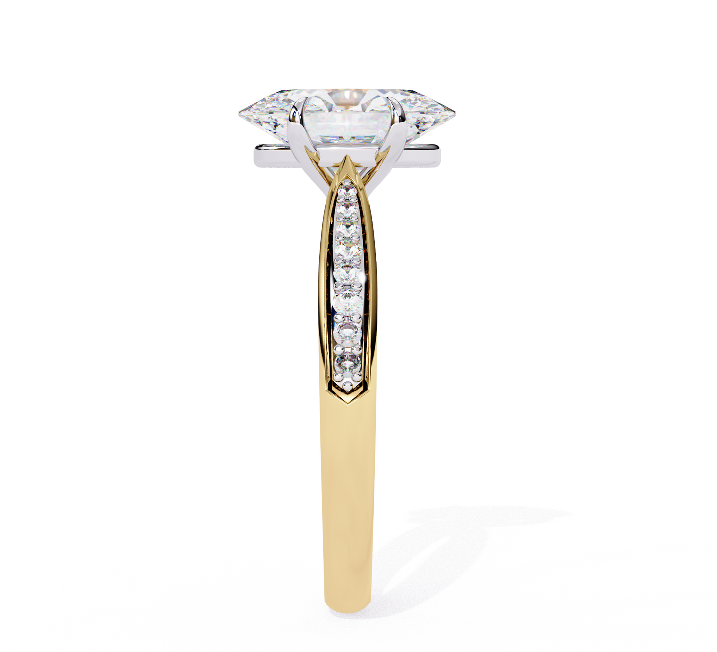 2.34 carat oval cut hidden halo diamond engagement ring with round side stones – elegant bridal jewelry