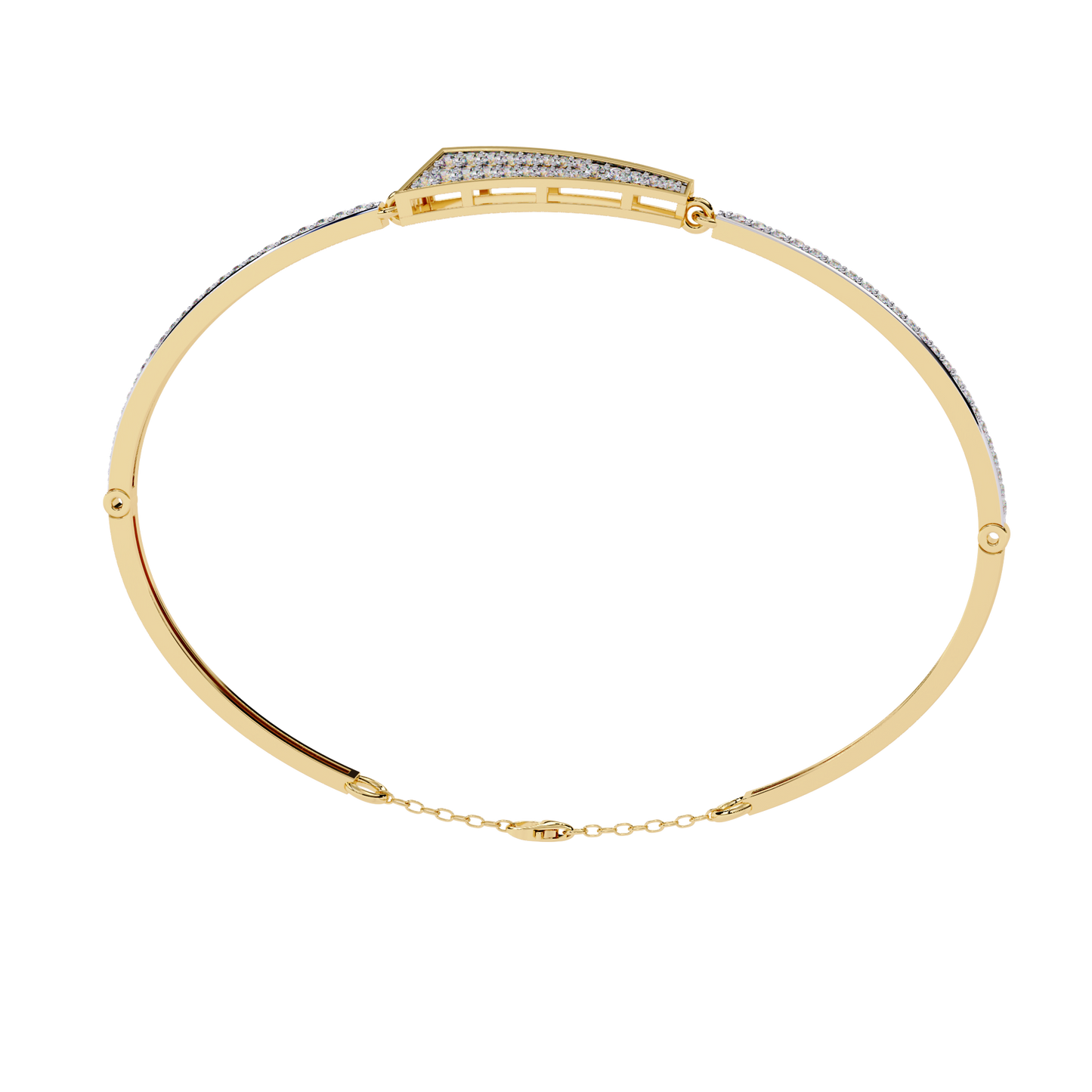 0.60 carat diamond geometric bangle bracelet – modern luxury jewelry