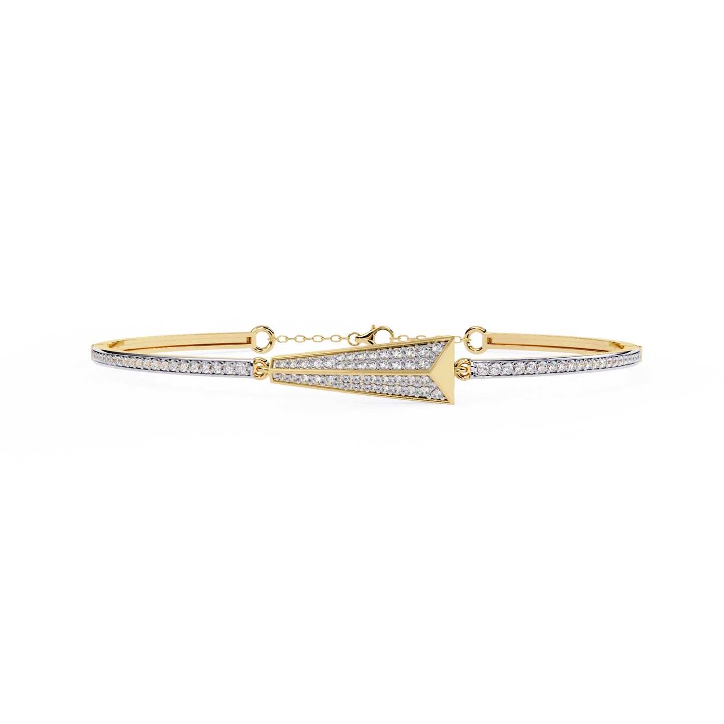 0.60 carat diamond geometric bangle bracelet – modern luxury jewelry