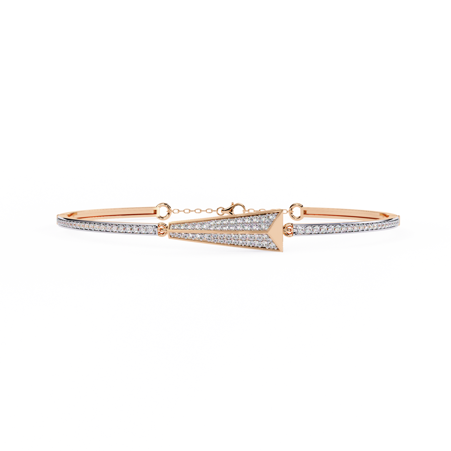 0.60 carat diamond geometric bangle bracelet – modern luxury jewelry