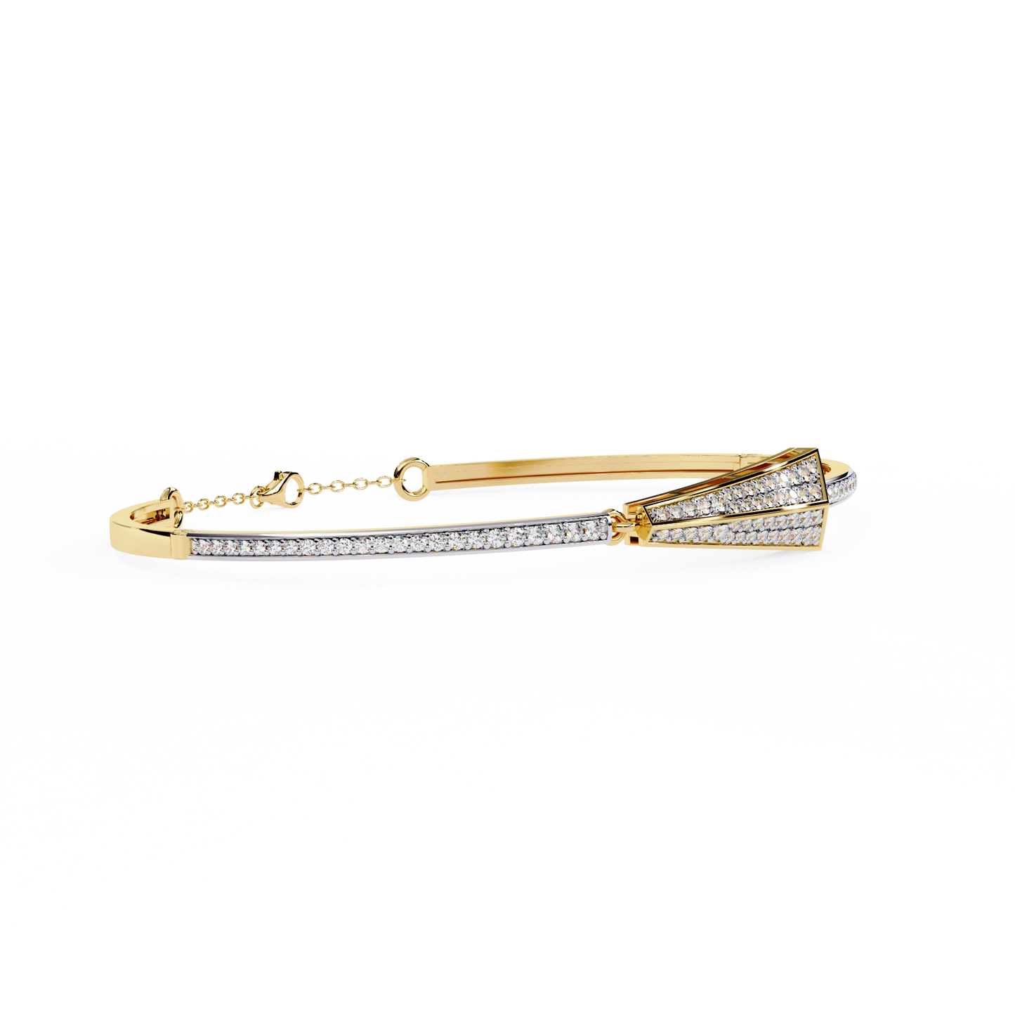 0.60 carat diamond geometric bangle bracelet – modern luxury jewelry