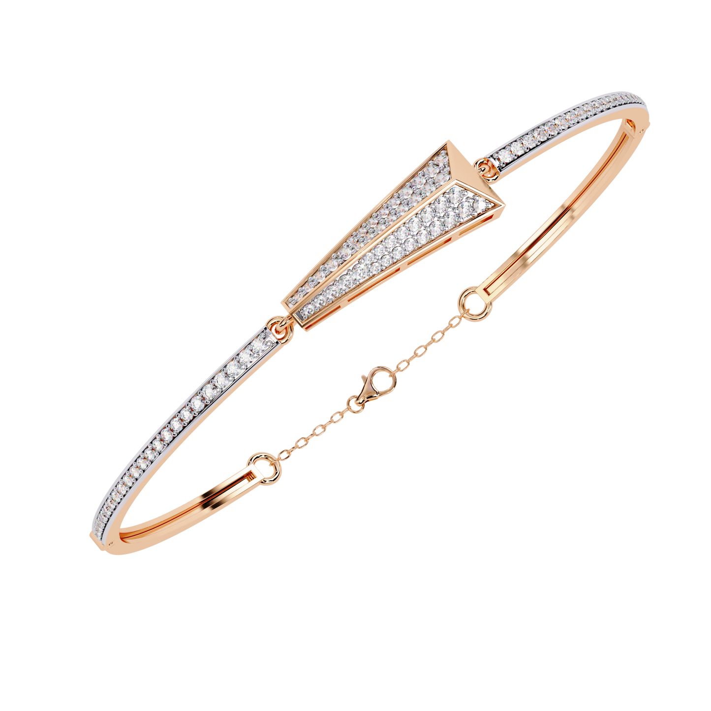 0.60 carat diamond geometric bangle bracelet – modern luxury jewelry