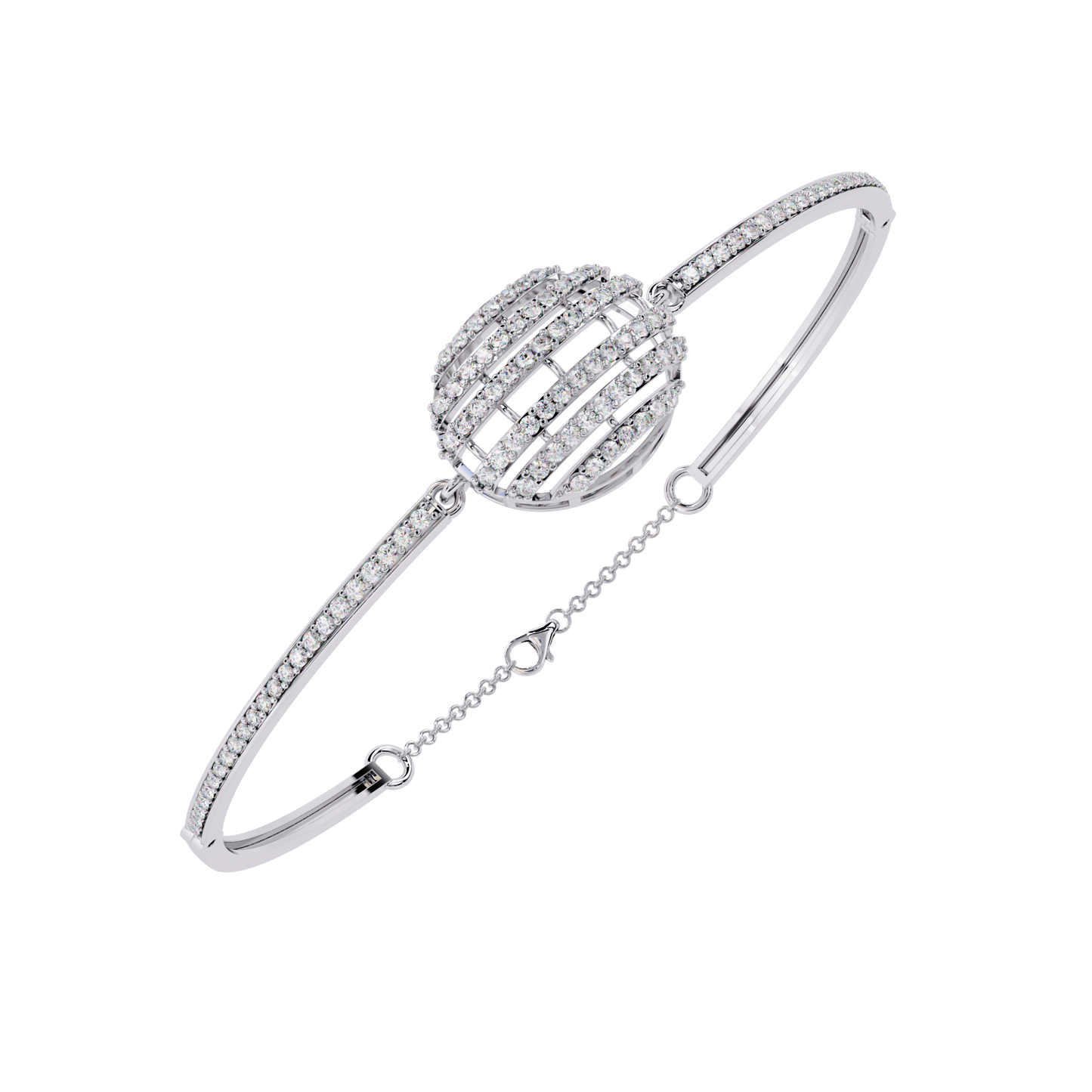 round cut bangle bracelet with diamond embellishments – luxury fine jewelry for women