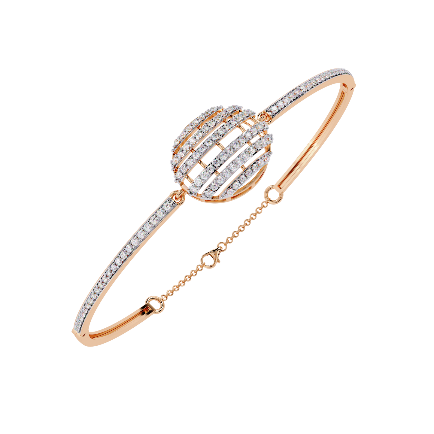 round cut bangle bracelet with diamond embellishments – luxury fine jewelry for women