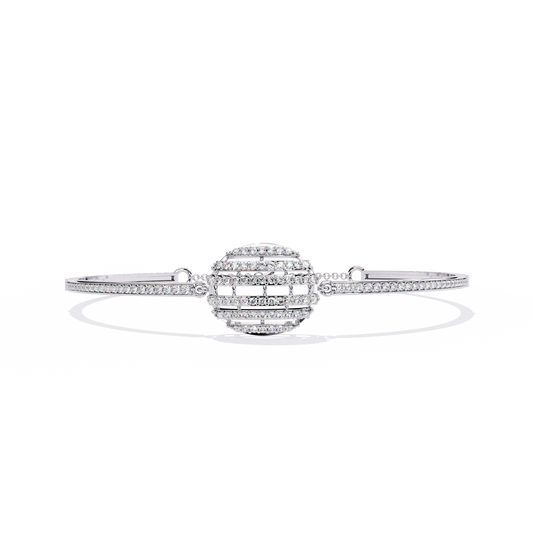 Round Cut Bangle Bracelet with Diamond Embellishments – Luxury Fine Jewelry for Women