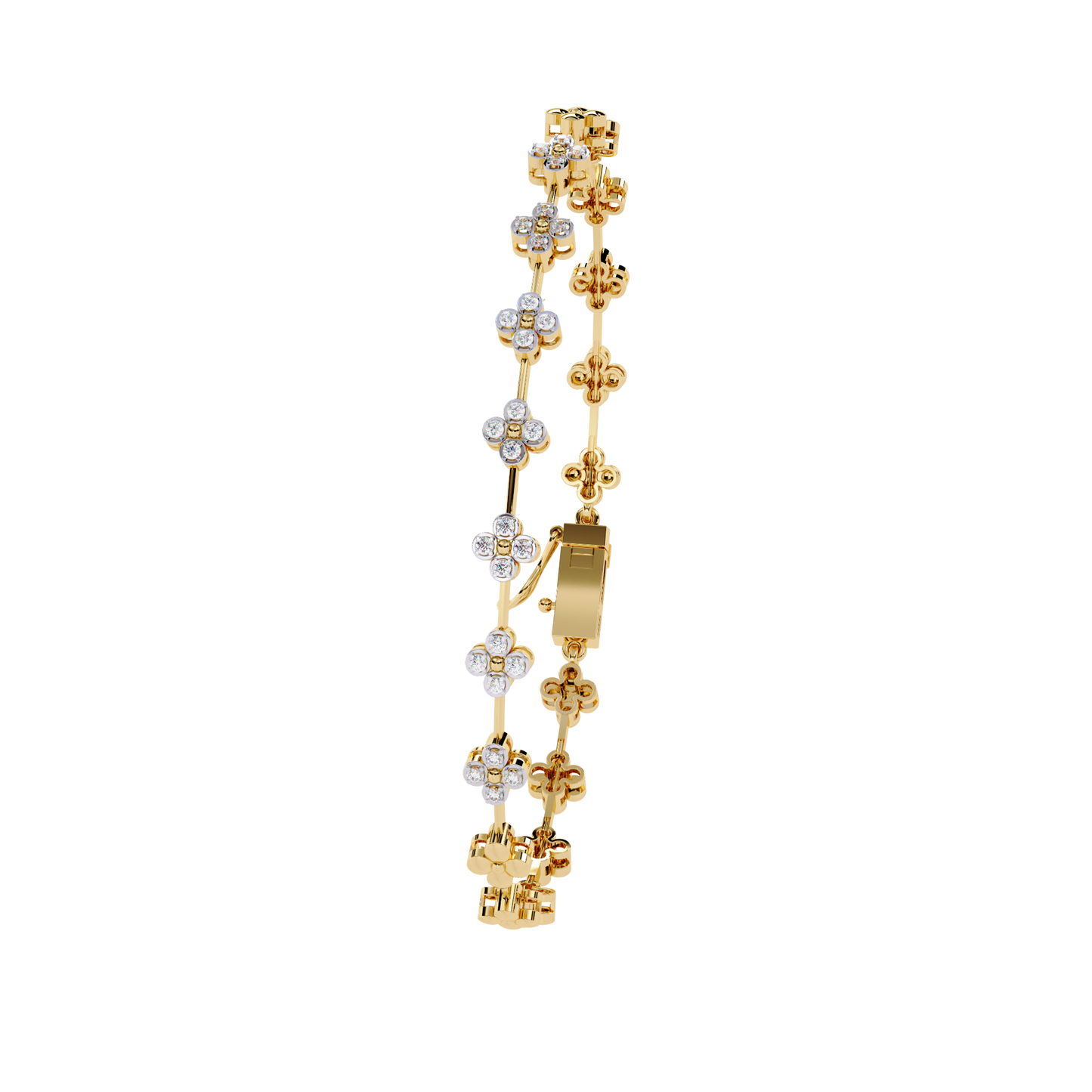 round cut diamond floral tennis bracelet – elegant diamond jewelry