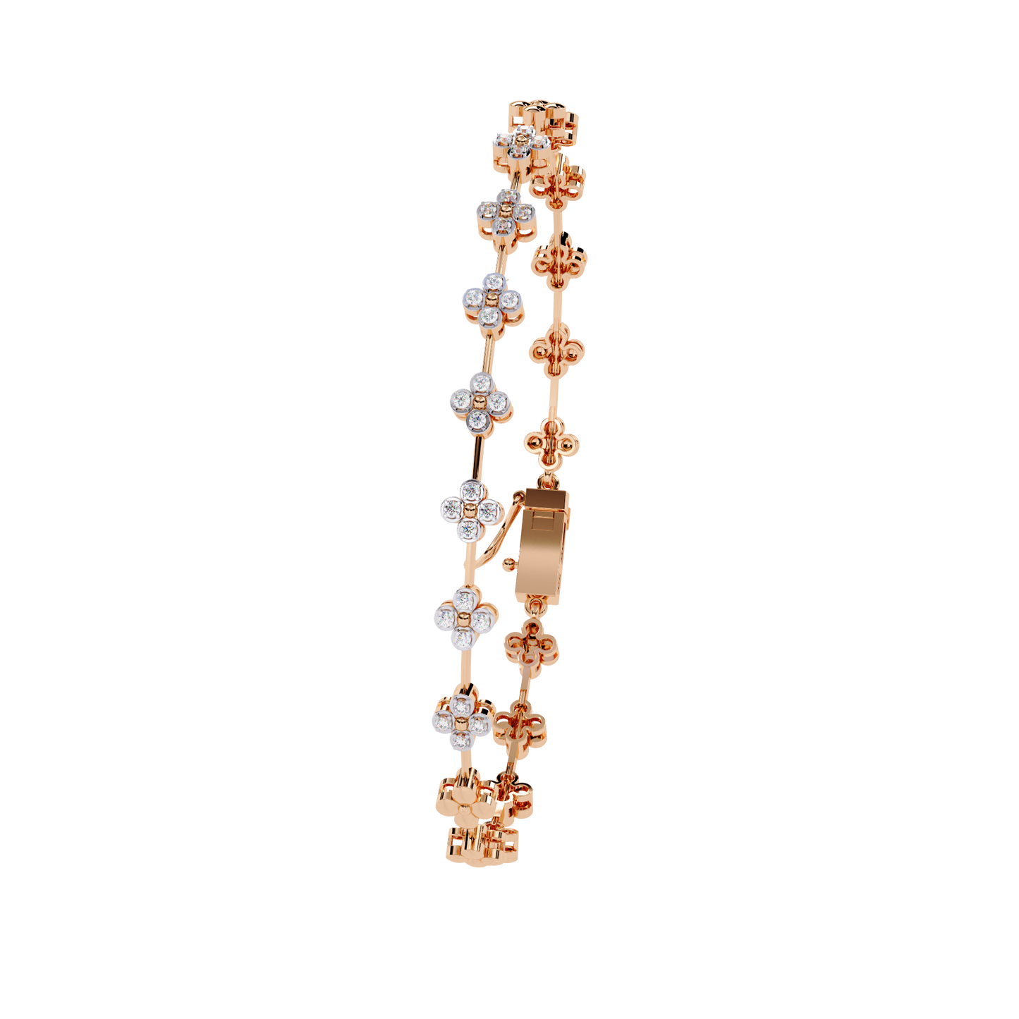 round cut diamond floral tennis bracelet – elegant diamond jewelry