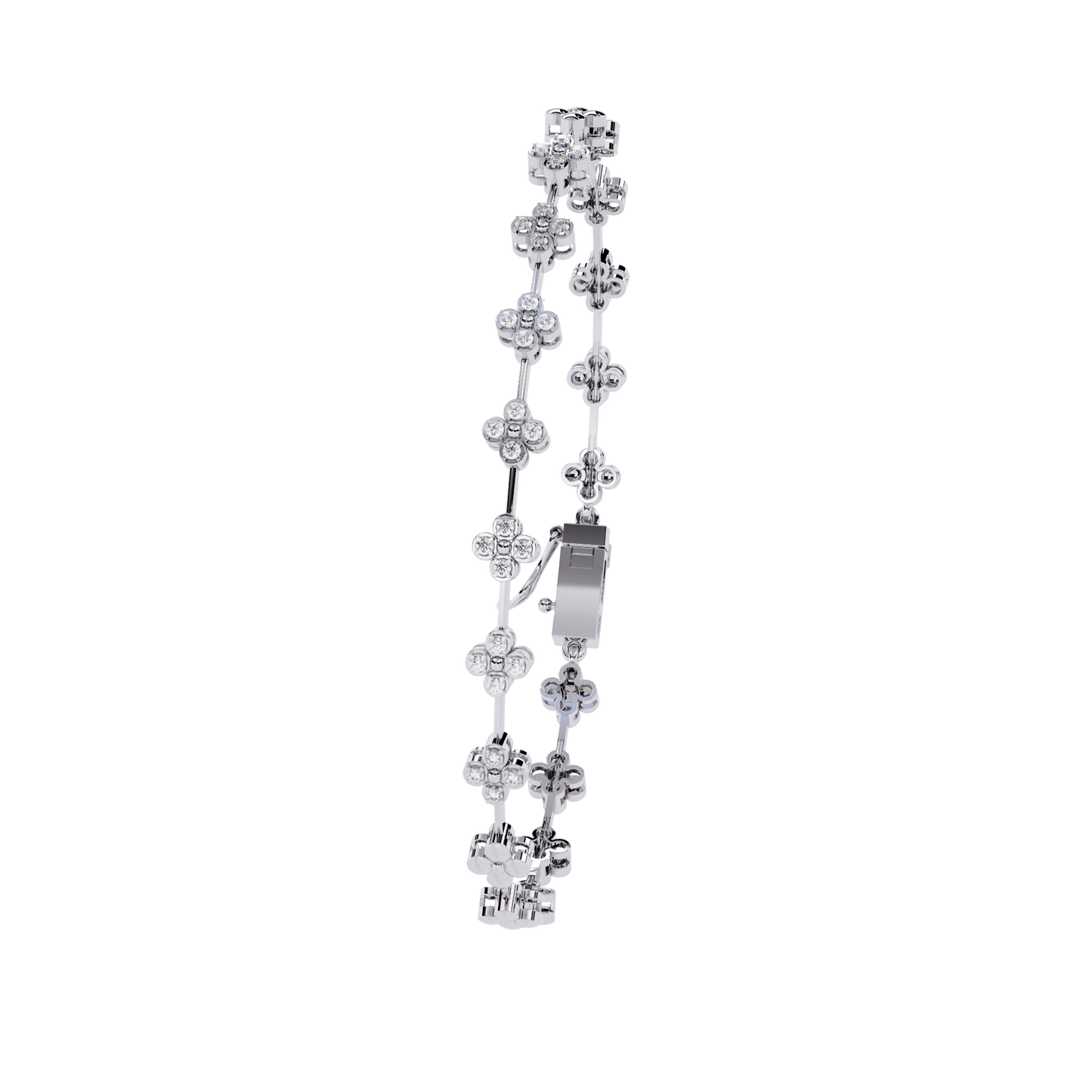 round cut diamond floral tennis bracelet – elegant diamond jewelry