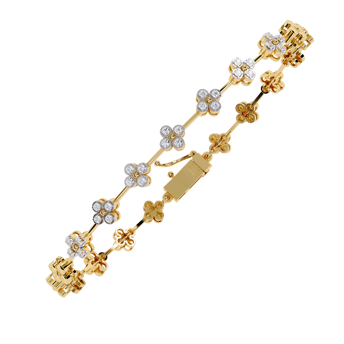 round cut diamond floral tennis bracelet – elegant diamond jewelry