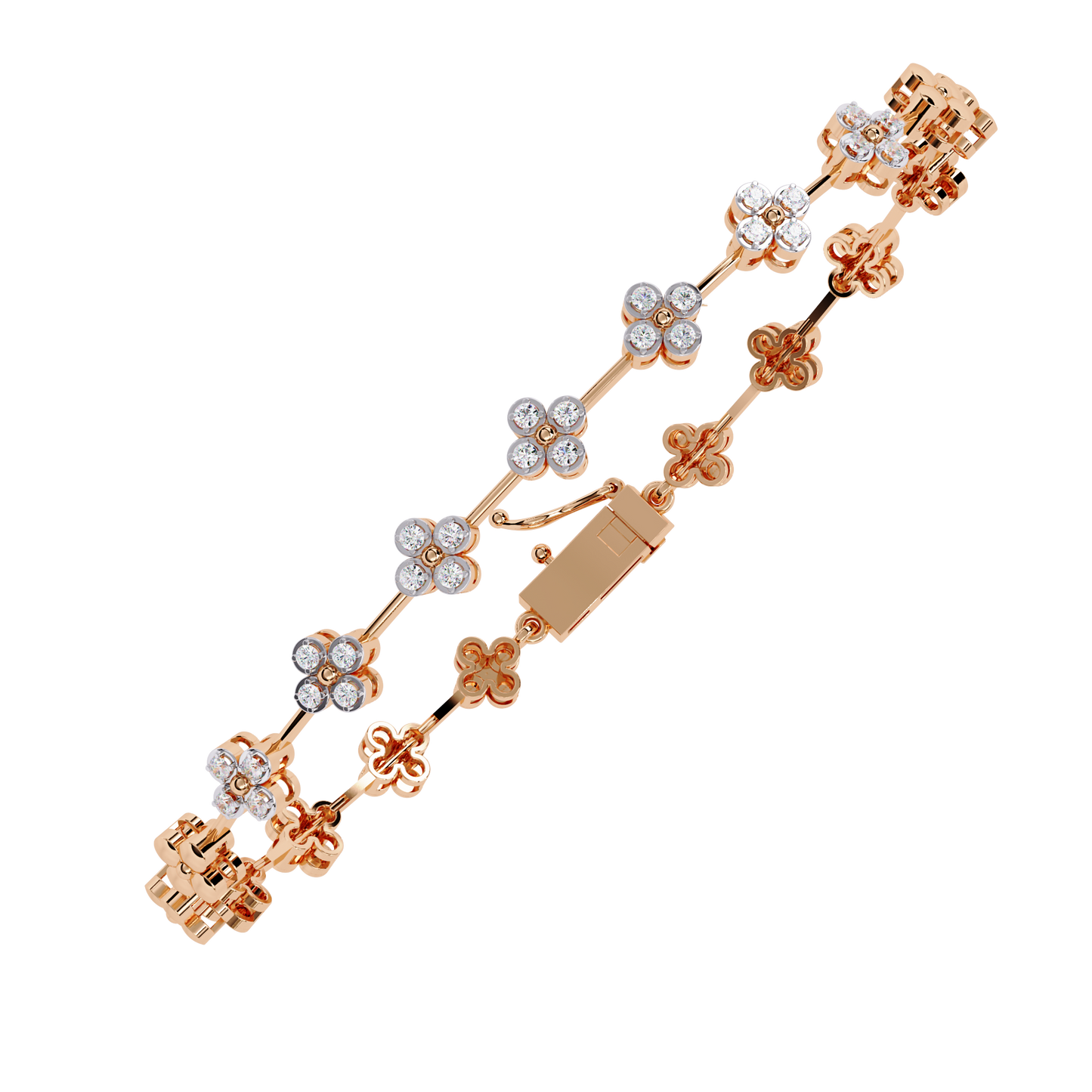 round cut diamond floral tennis bracelet – elegant diamond jewelry