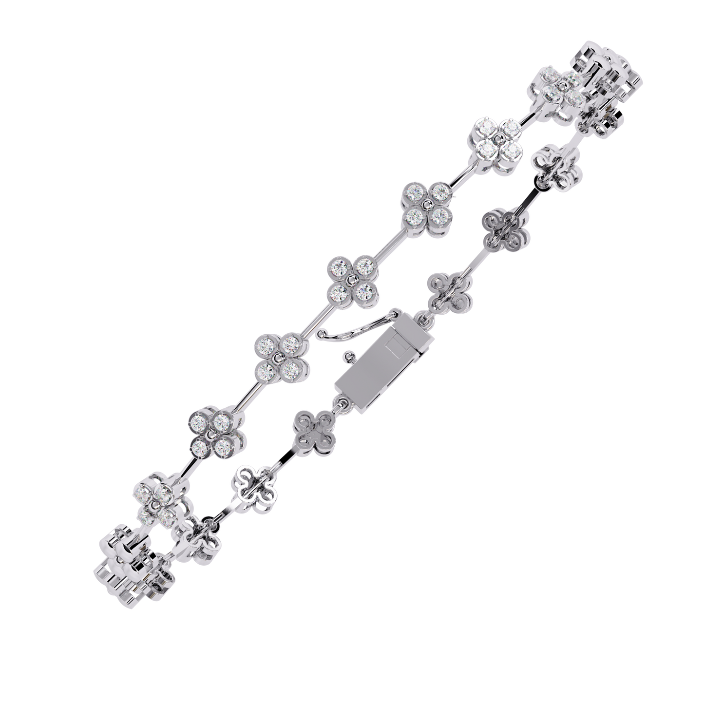 round cut diamond floral tennis bracelet – elegant diamond jewelry
