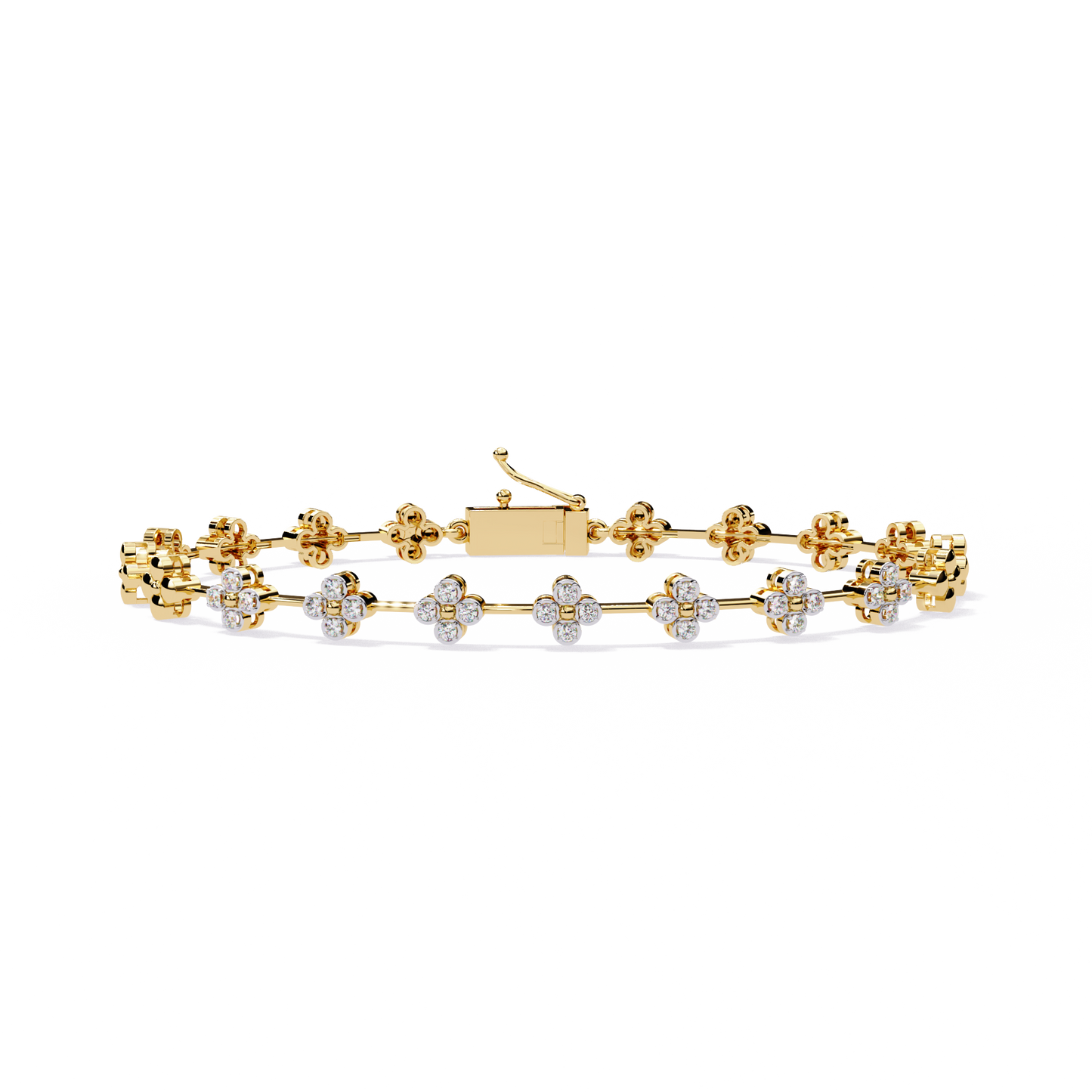 round cut diamond floral tennis bracelet – elegant diamond jewelry