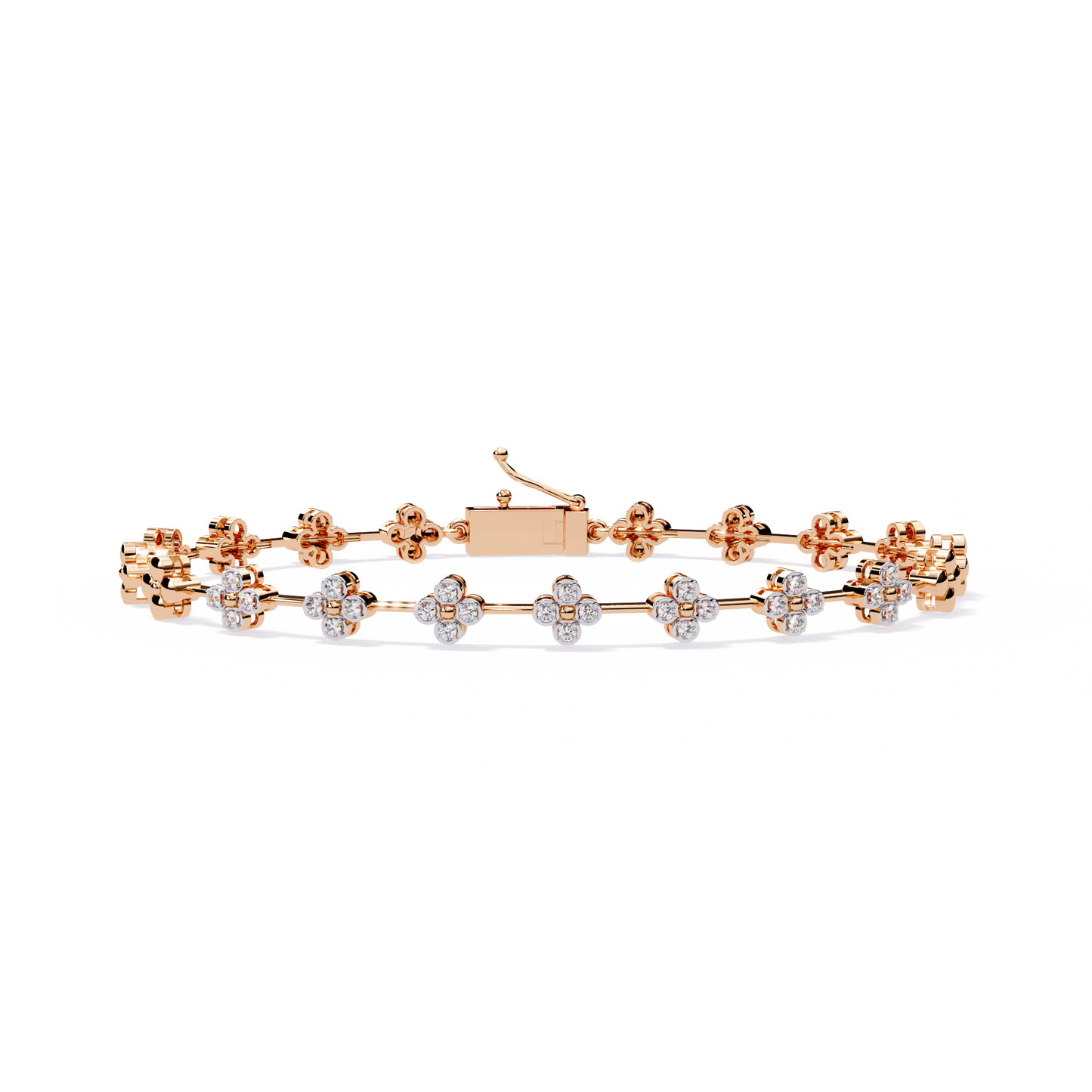 round cut diamond floral tennis bracelet – elegant diamond jewelry