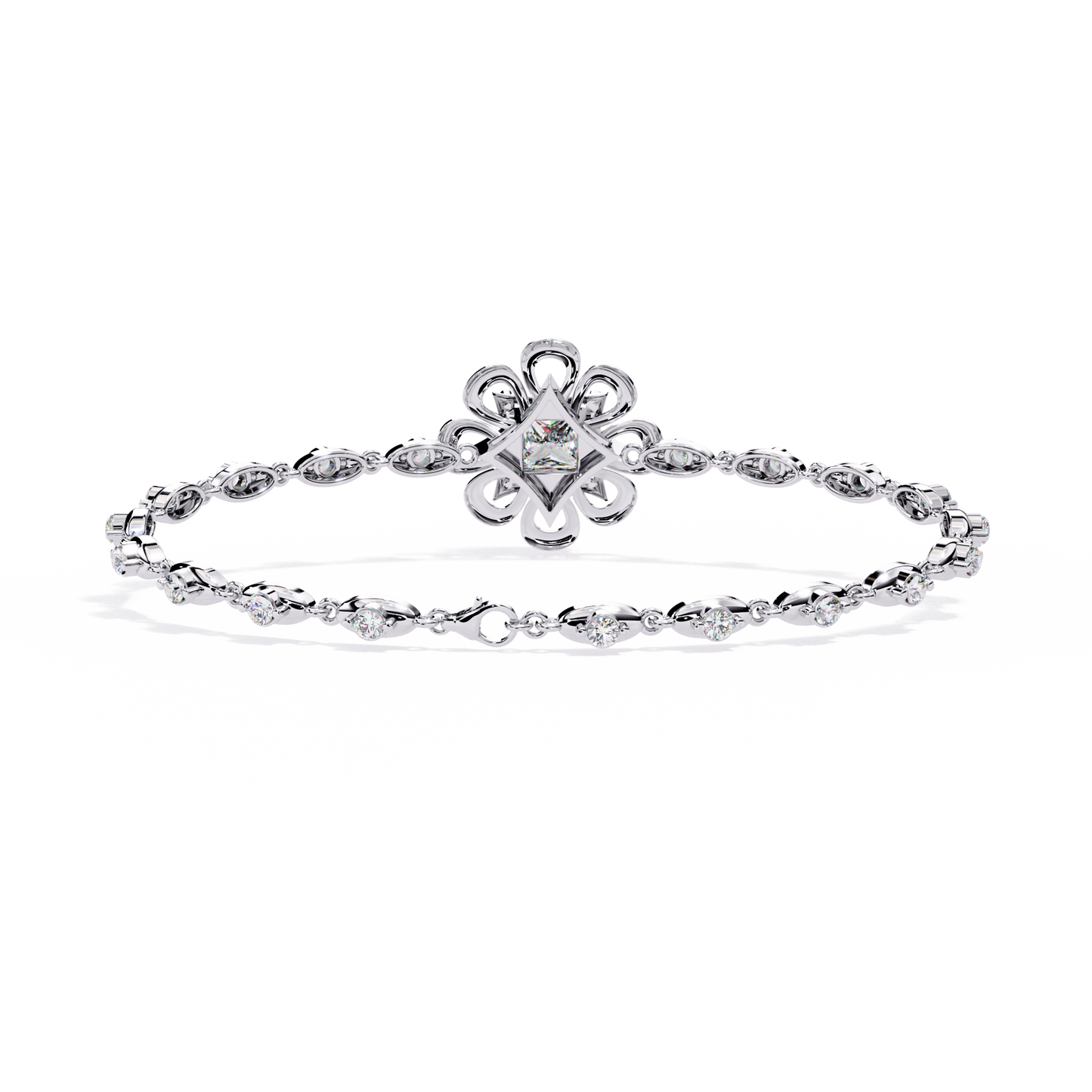 lgd solitaire bracelet princess stone (2.11ct) in 14k gold