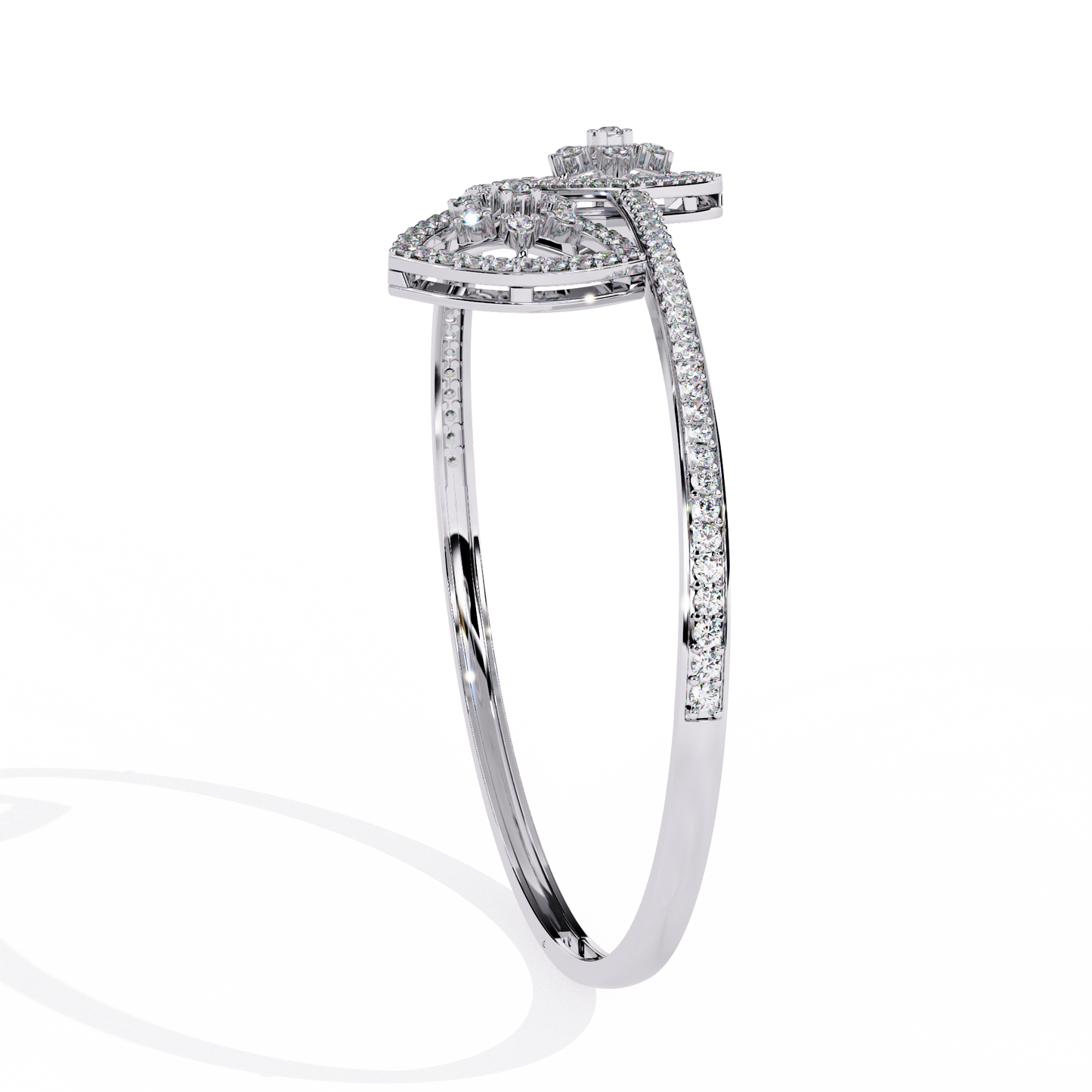 1.34 carat round diamond open bangle bracelet – luxury jewelry