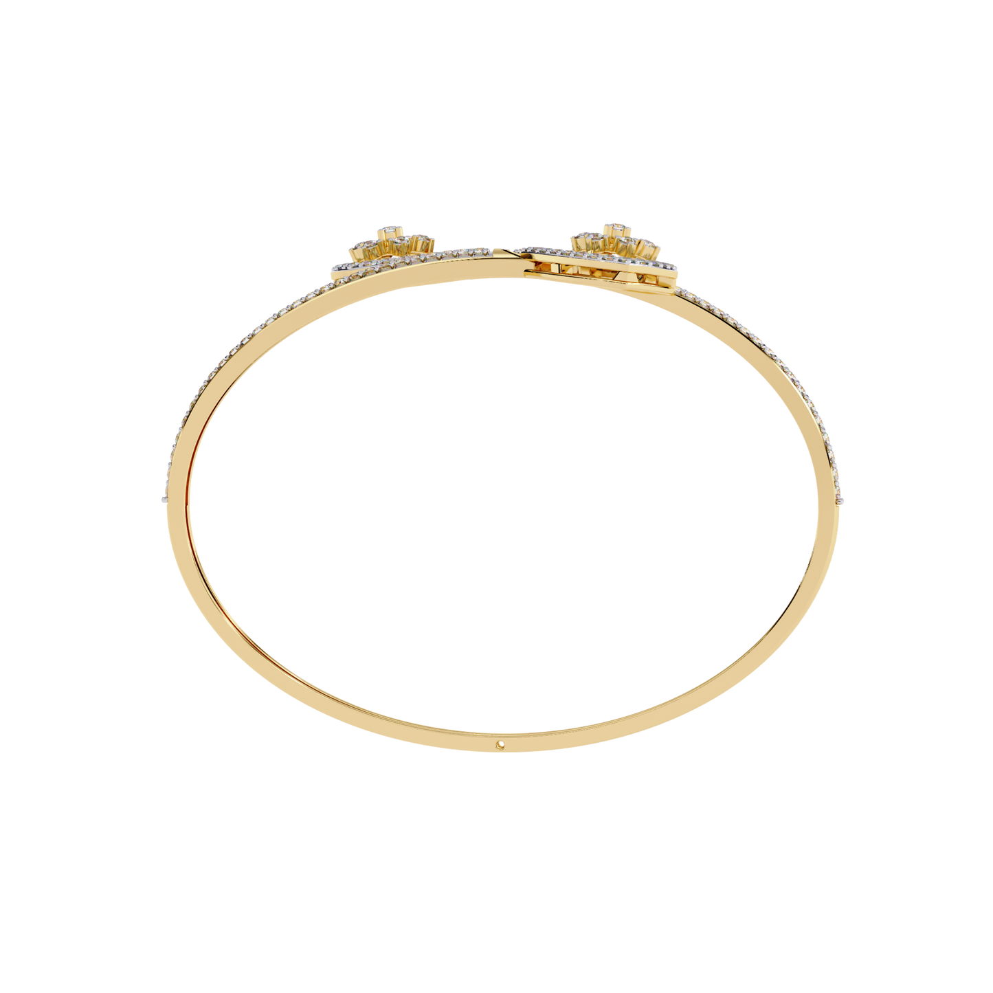 1.34 carat round diamond open bangle bracelet – luxury jewelry