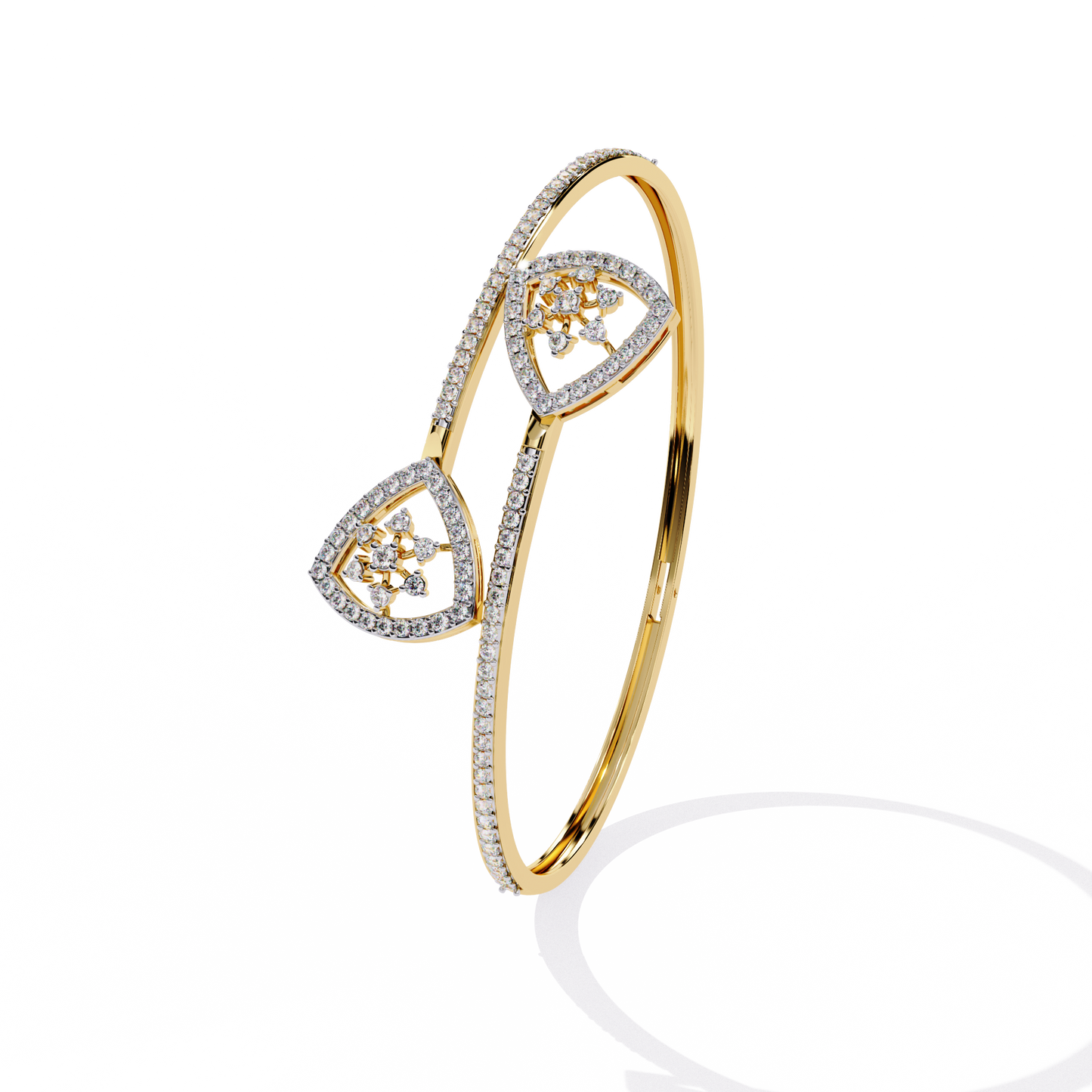 1.34 carat round cut diamond open bangle bracelet – luxury jewelry