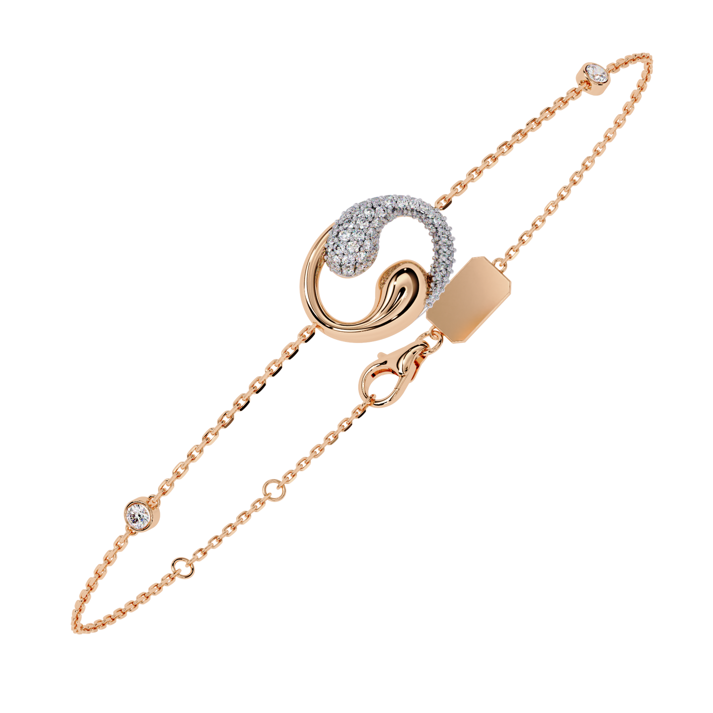 sparkling halo chain bracelet