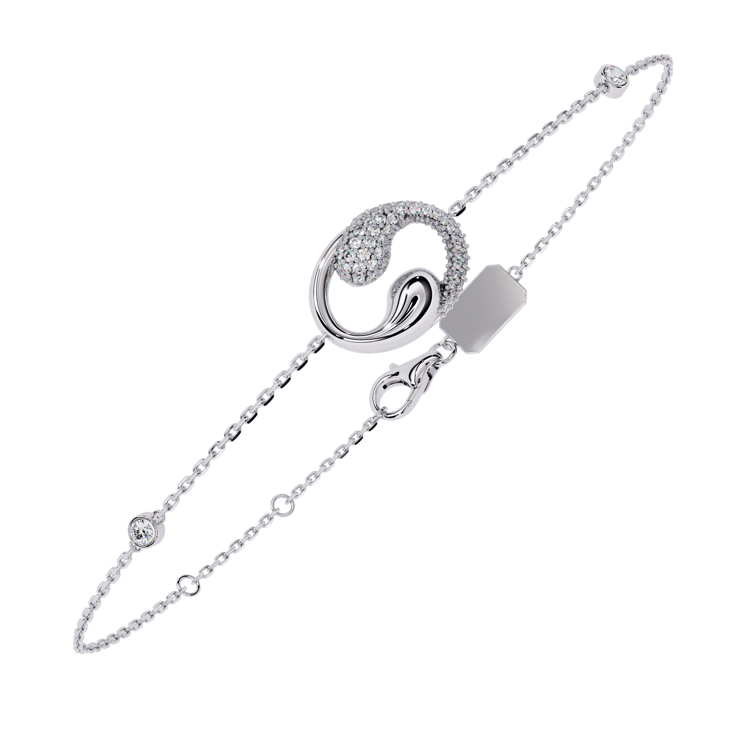 sparkling halo chain bracelet