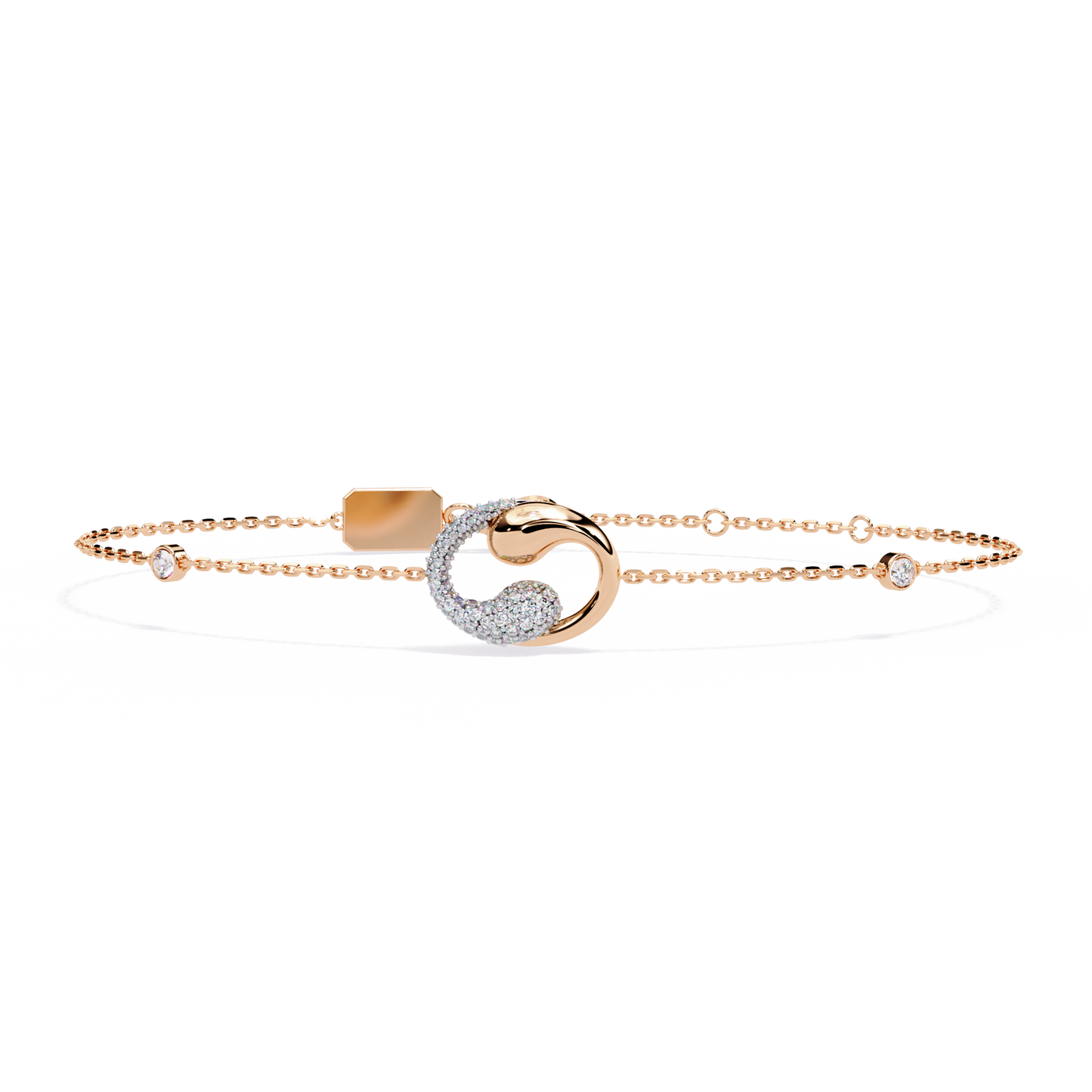 sparkling halo chain bracelet