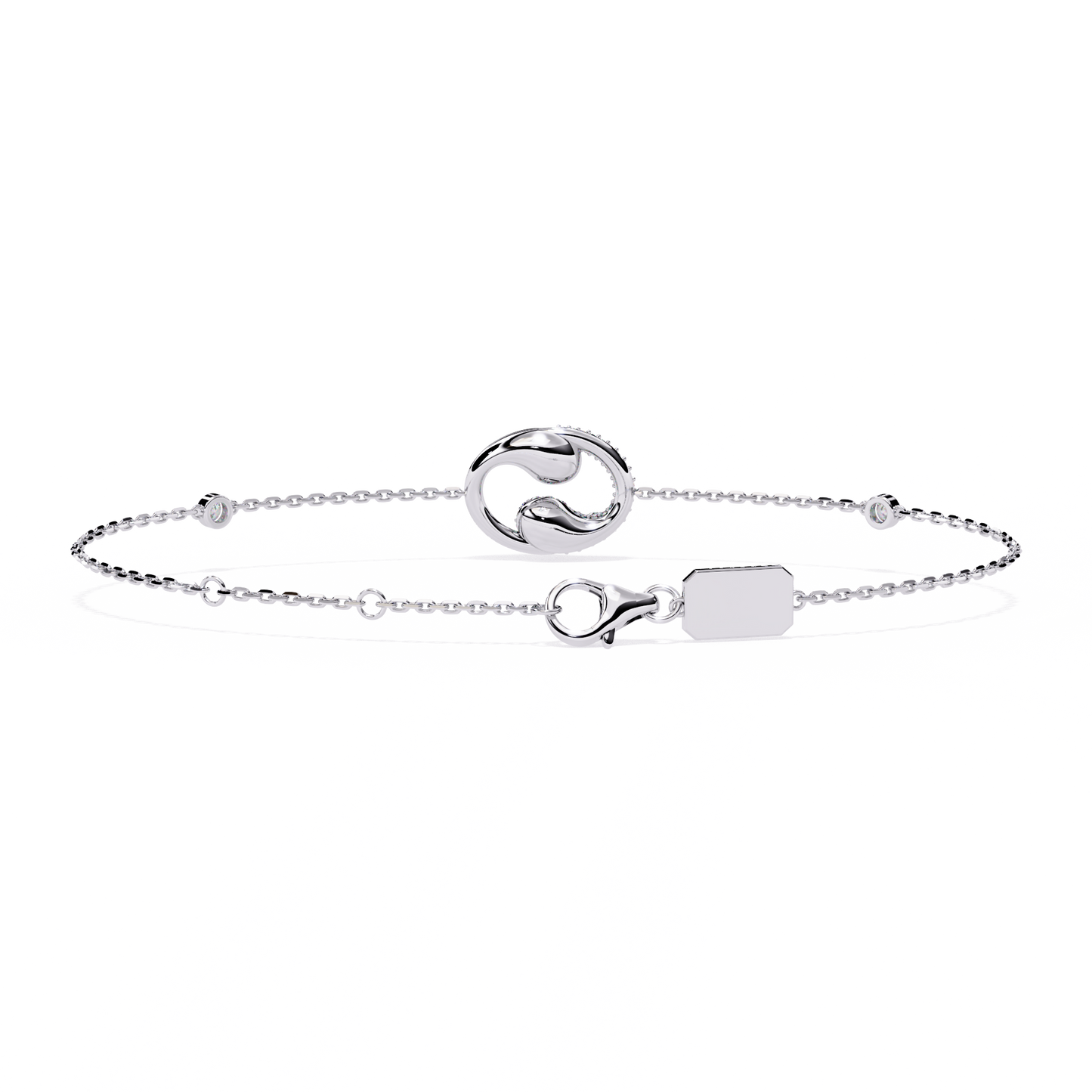 sparkling halo chain bracelet