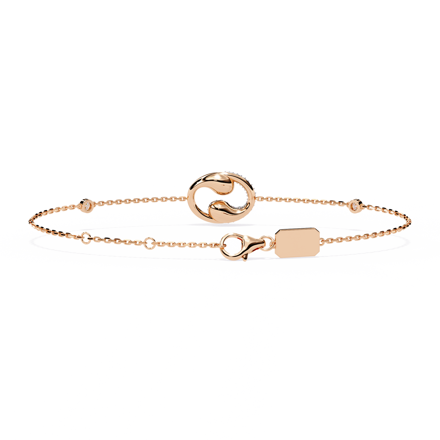 sparkling halo chain bracelet