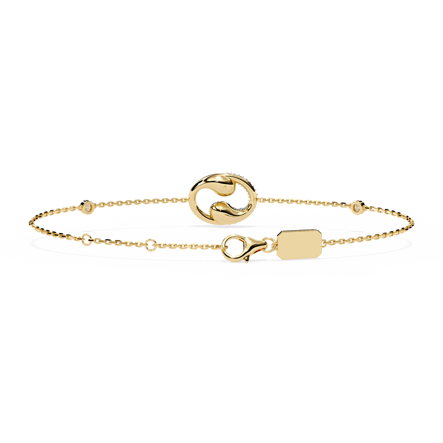 sparkling halo chain bracelet