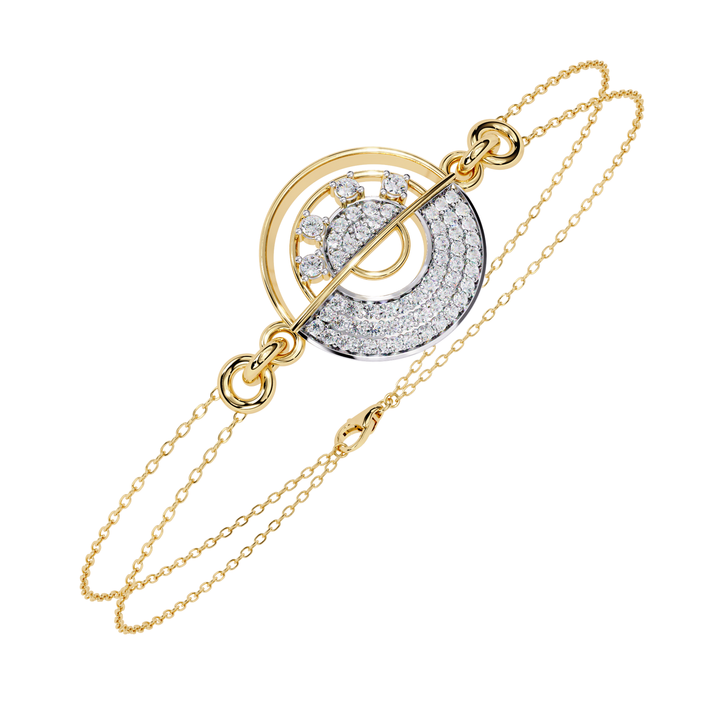 round diamond chain bracelet