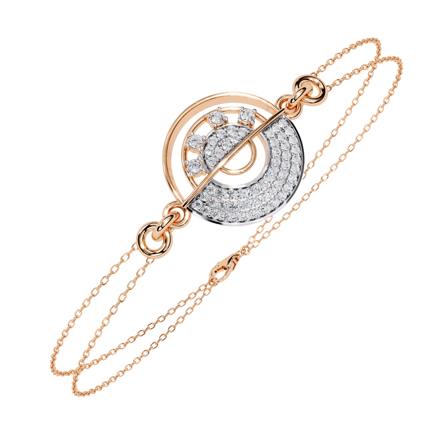 round diamond chain bracelet