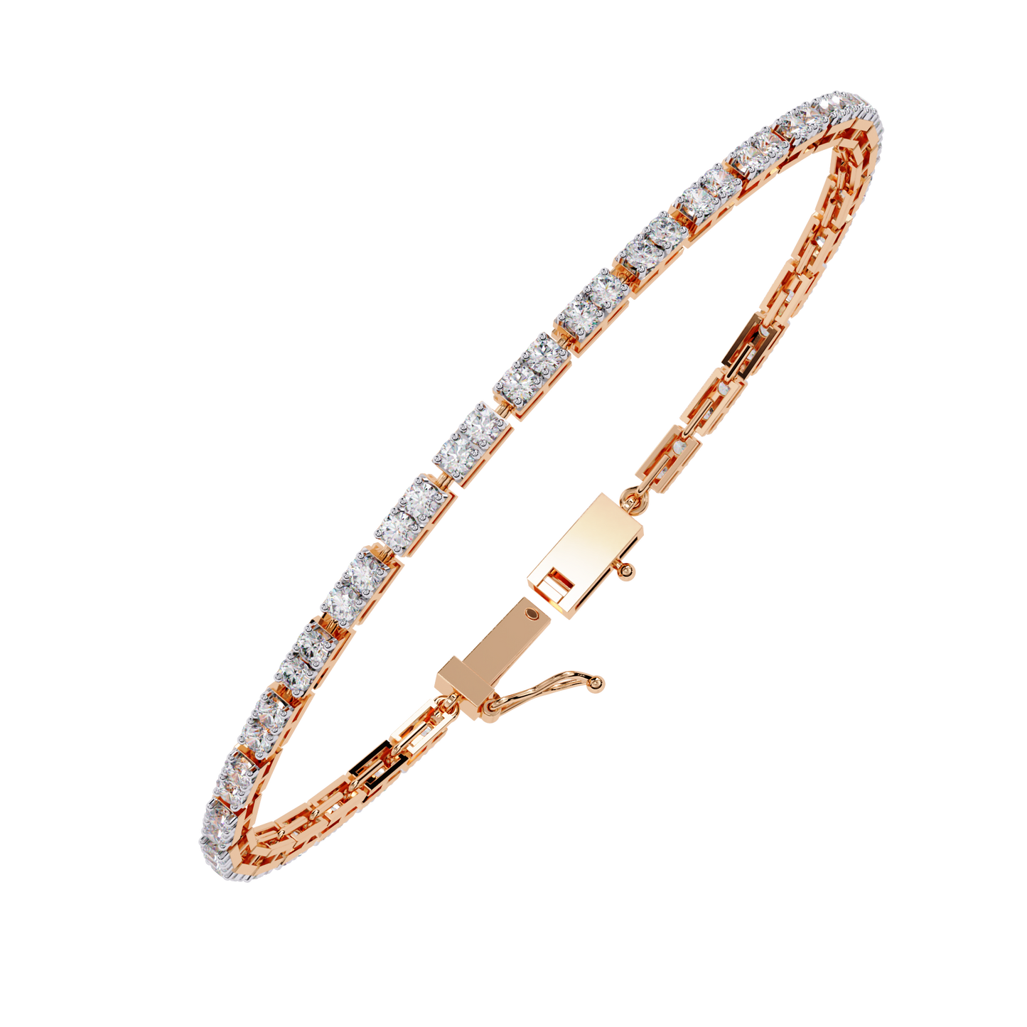 lgd bracelet round stone (2.30ct) in 14k gold