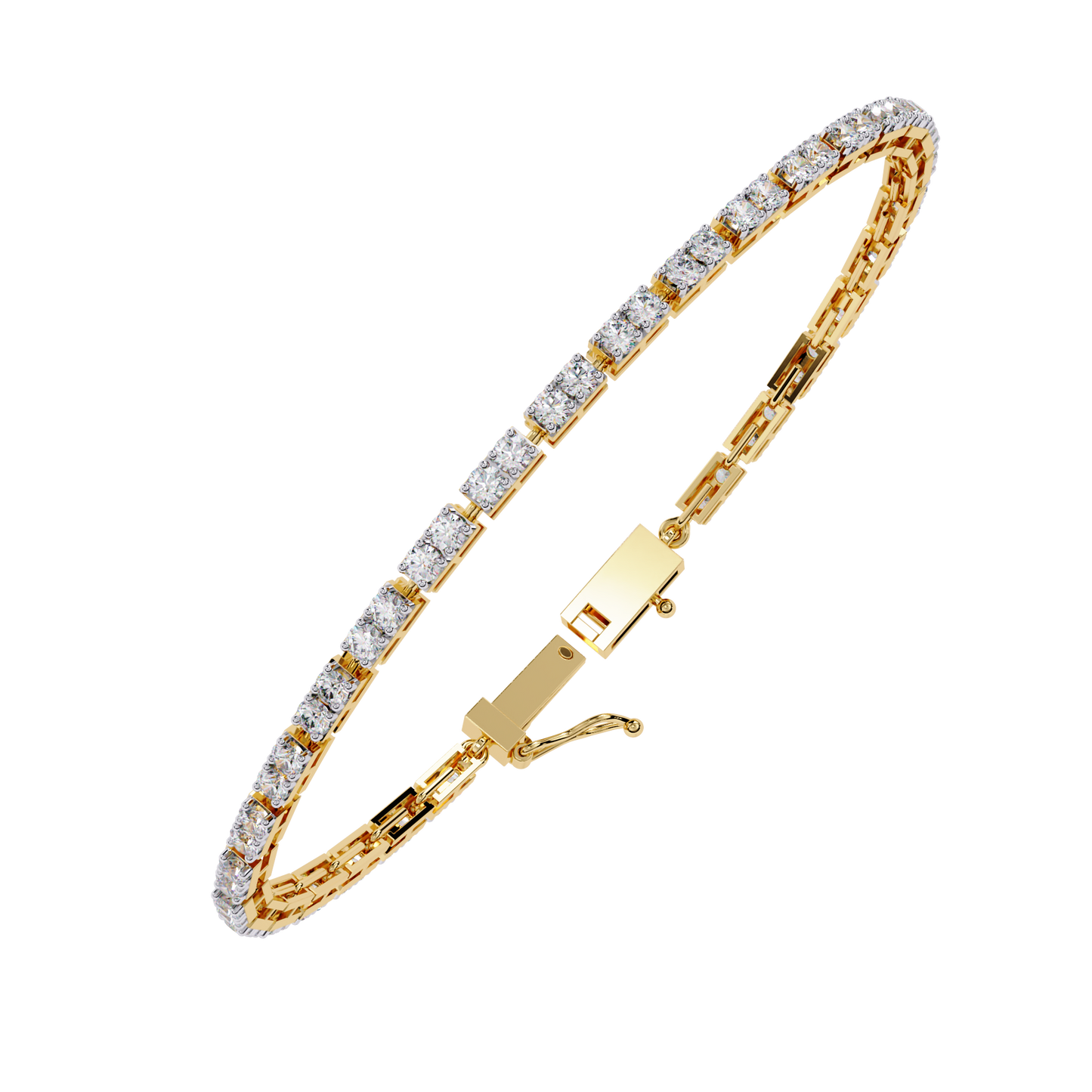 lgd bracelet round stone (2.30ct) in 14k gold