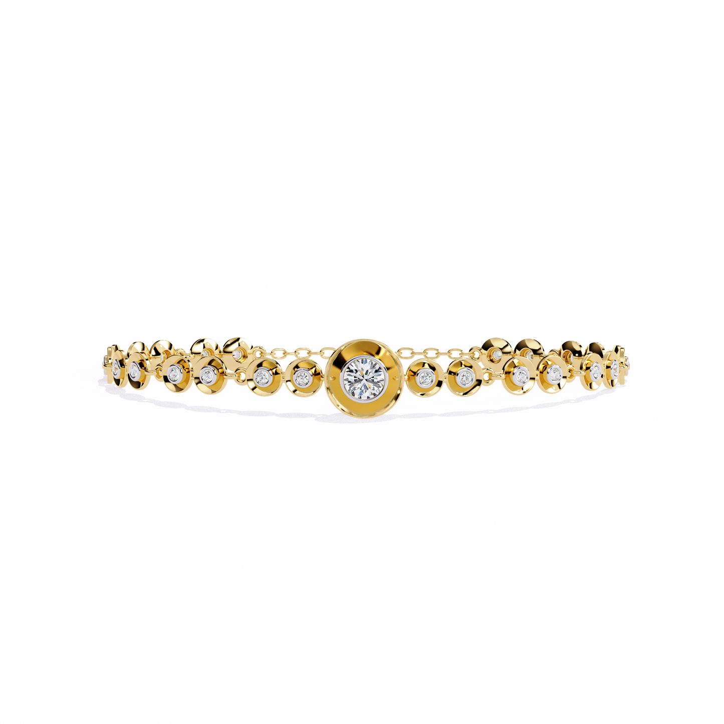golden mirage round diamond bracelet