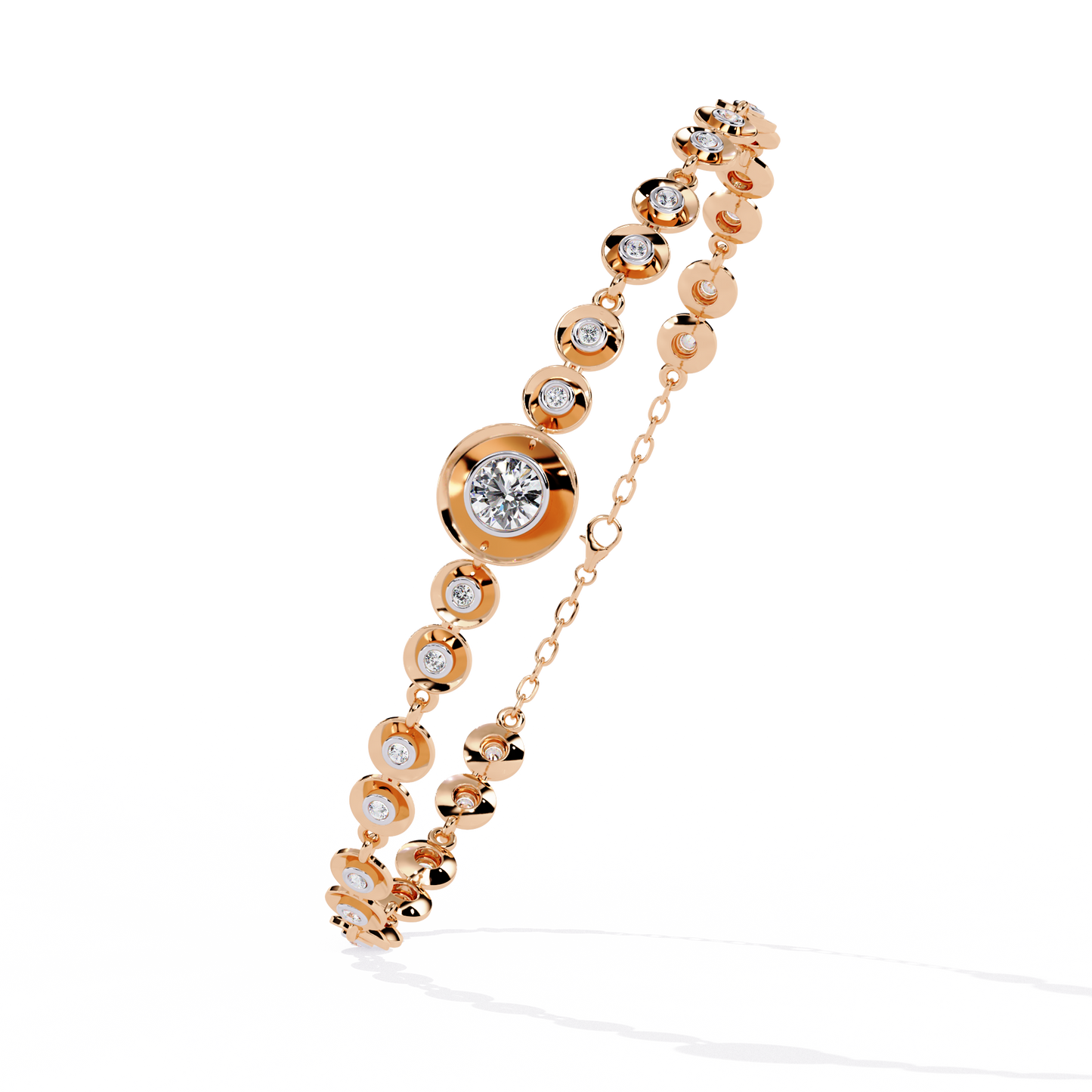 golden mirage round diamond bracelet