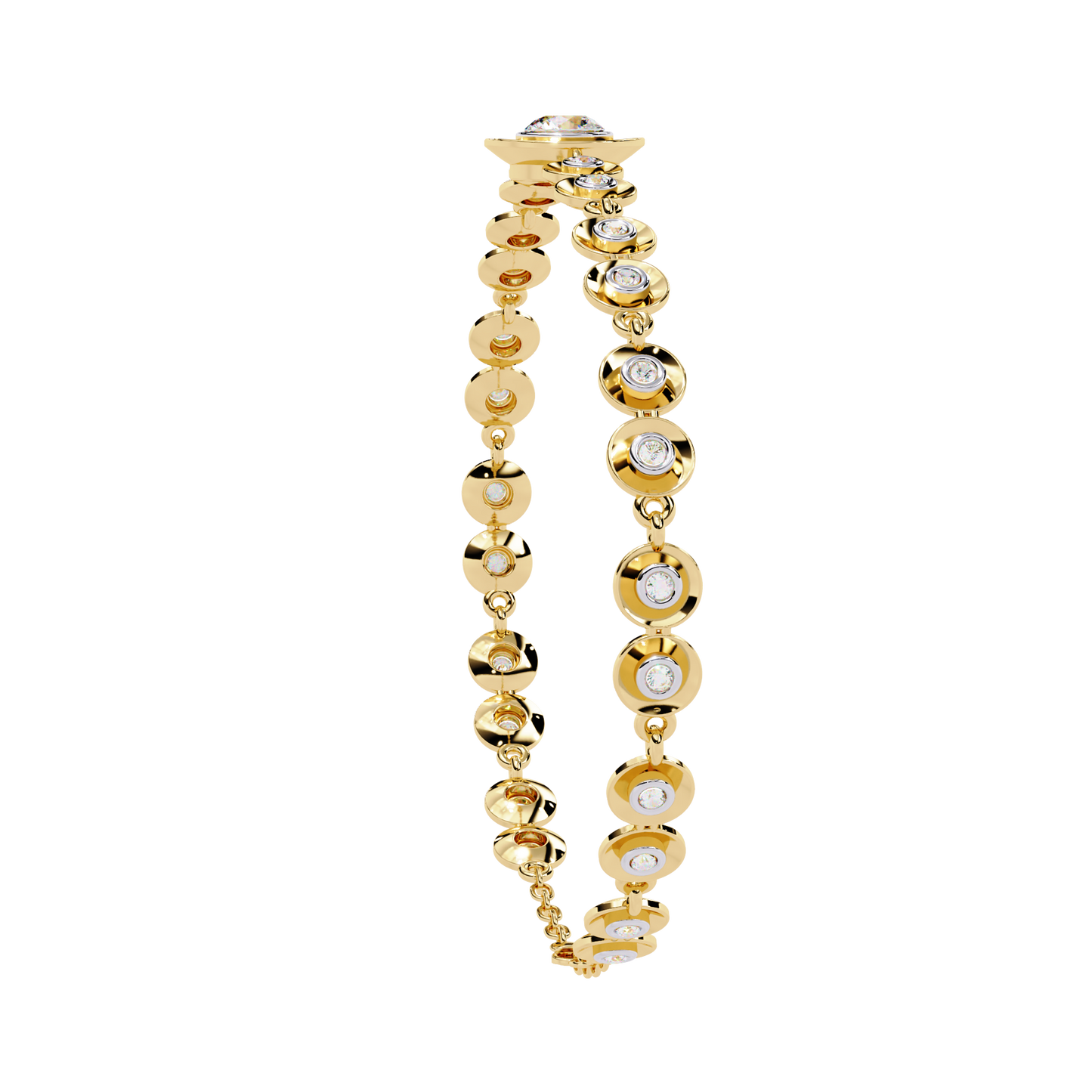 golden mirage round diamond bracelet