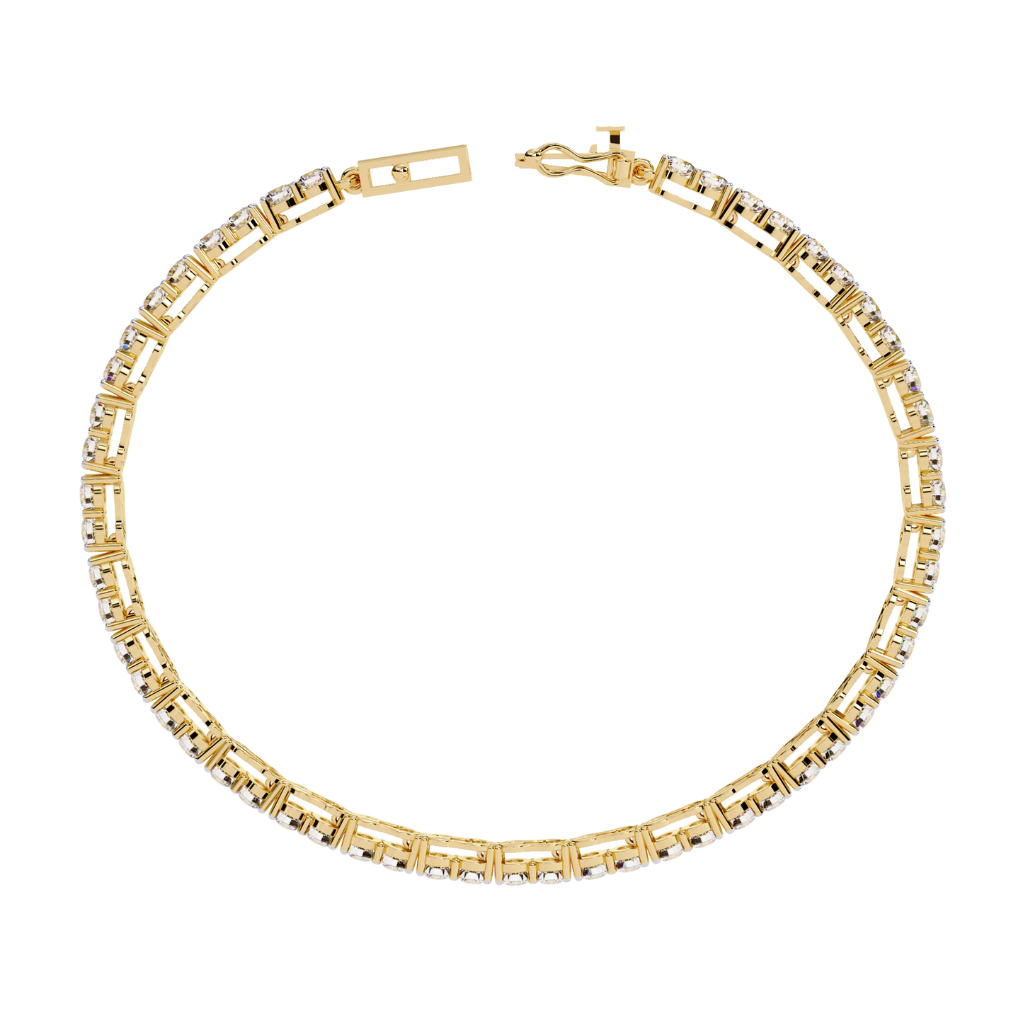 lgd bracelet round stone (4.05ct) in 14k gold