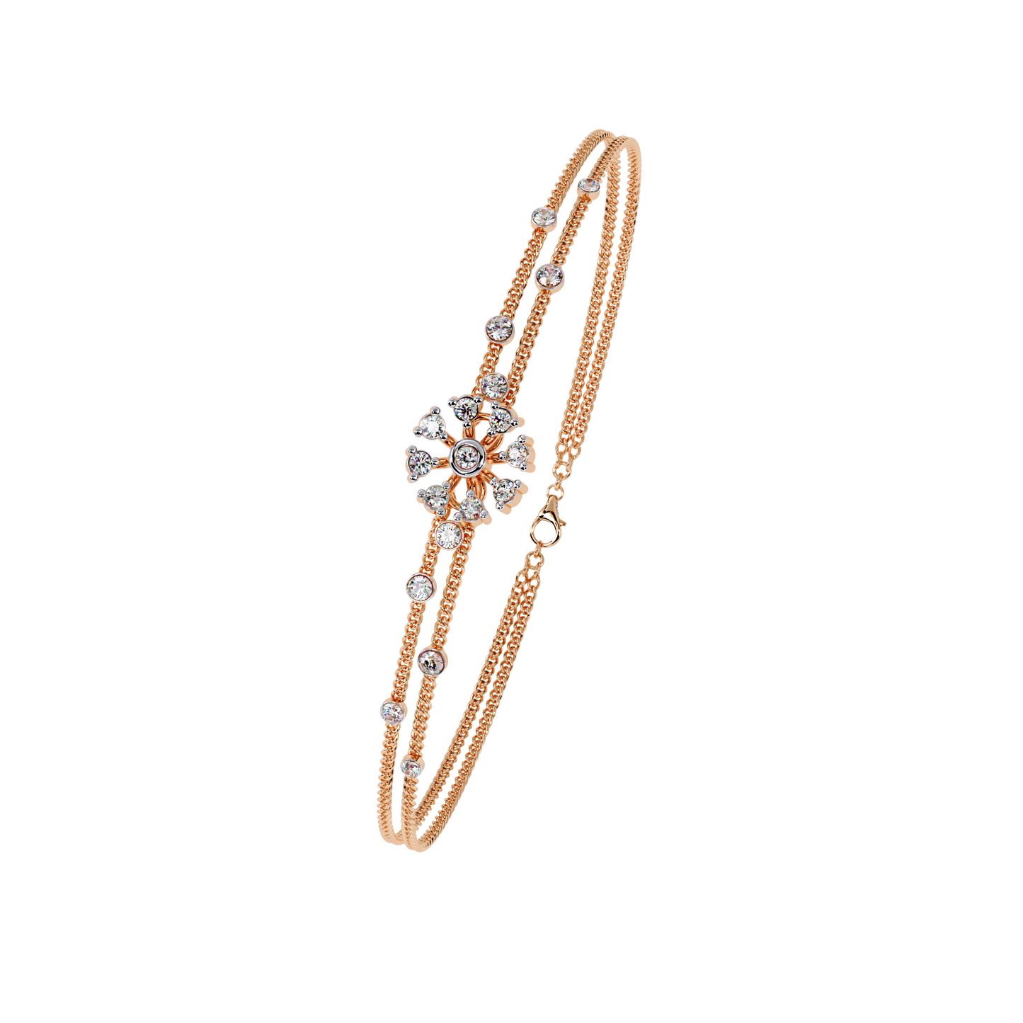 round flower chain bracelet