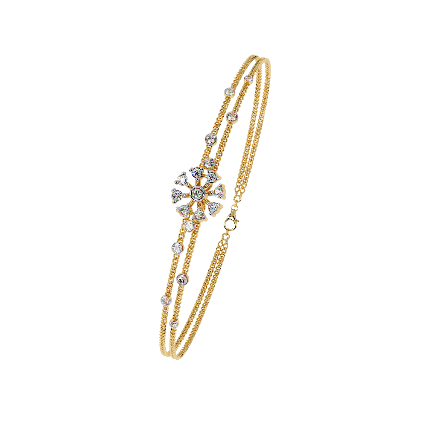 round flower chain bracelet