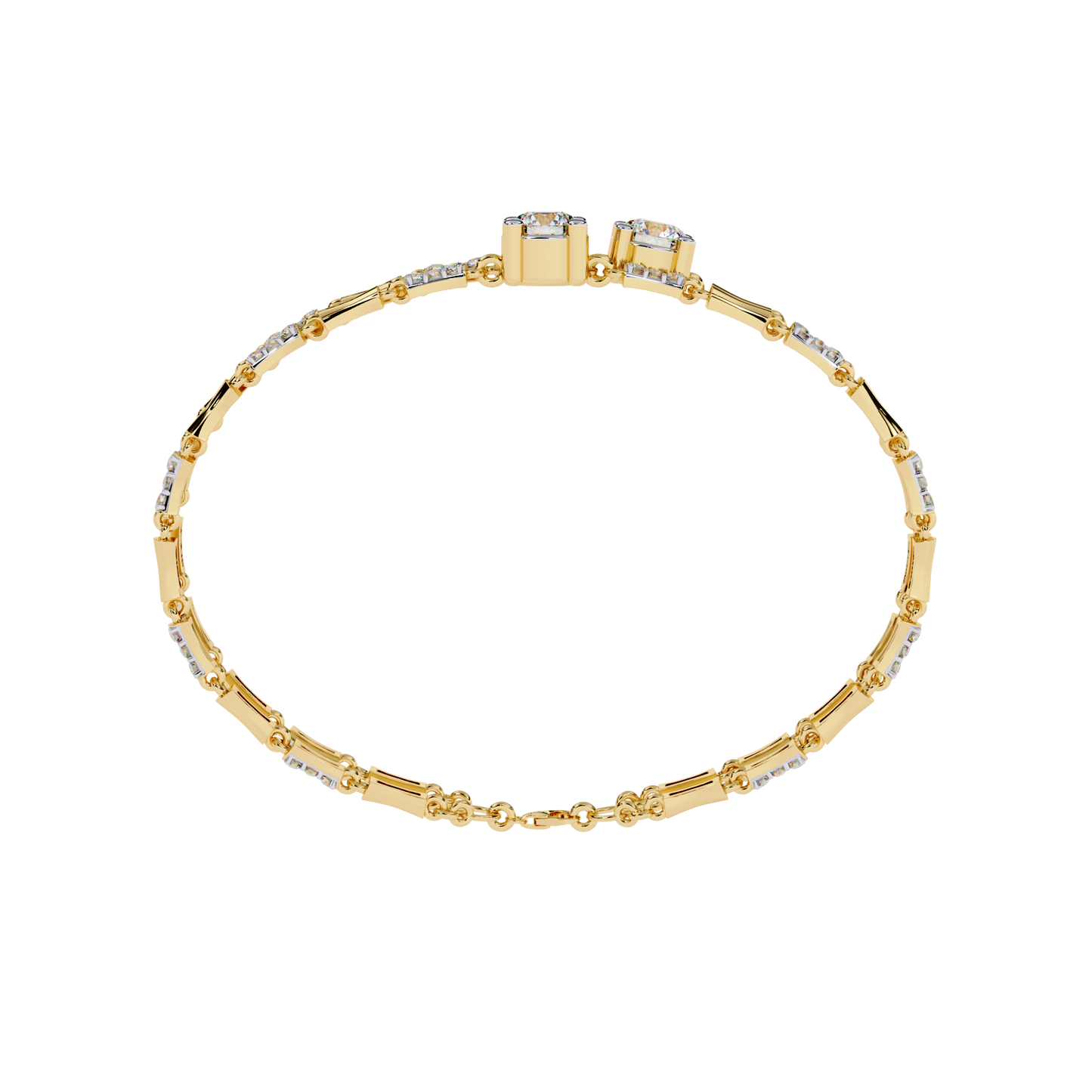 lgd bracelet round stone (2.22ct) in 14k gold