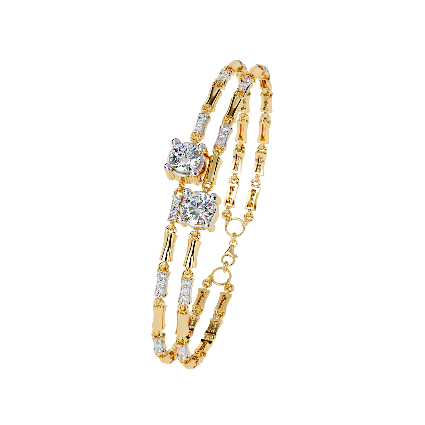 lgd bracelet round stone (2.22ct) in 14k gold