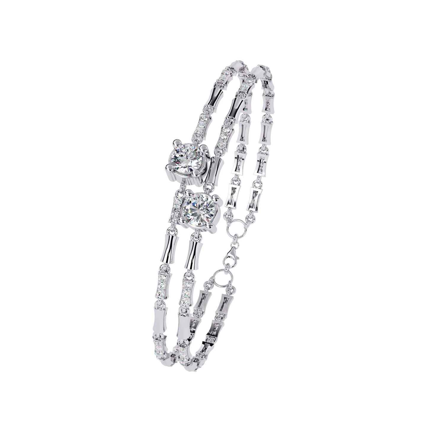 lgd bracelet round stone (2.22ct) in 14k gold
