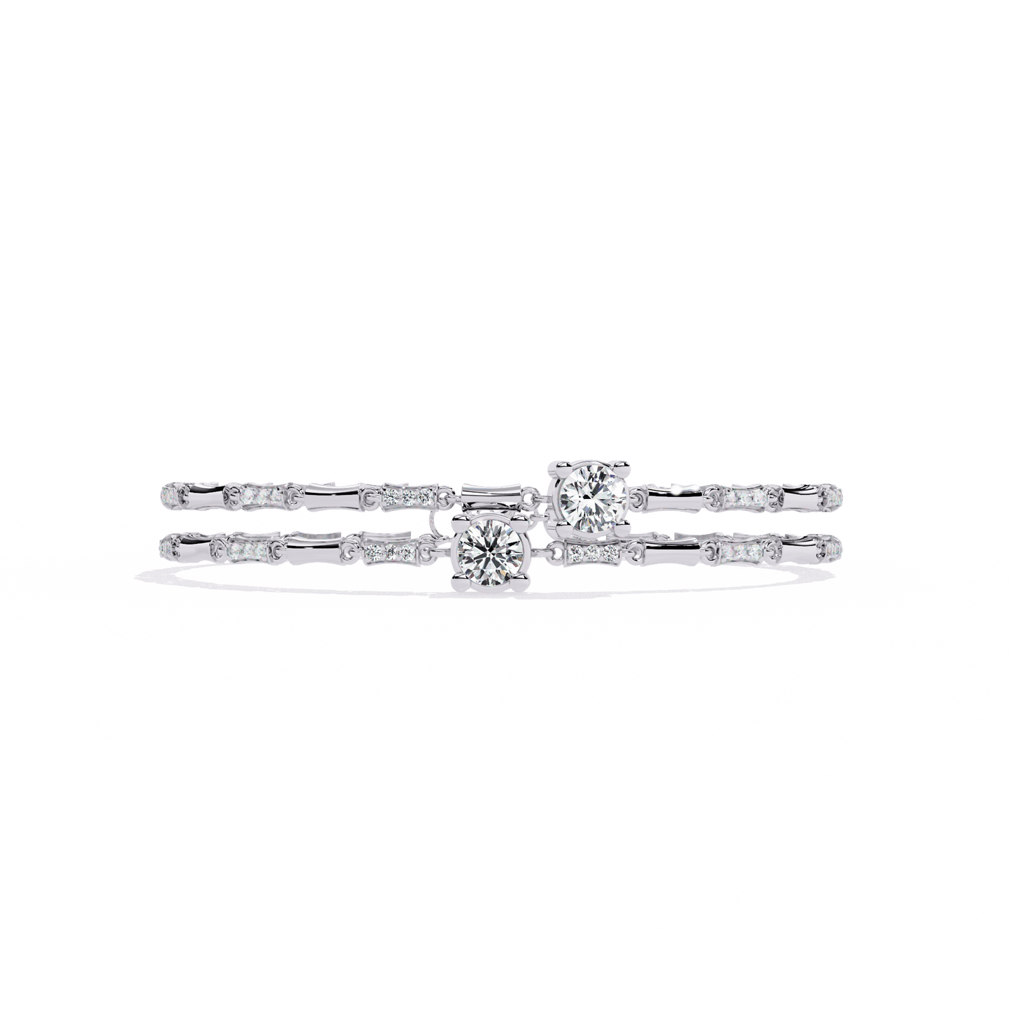 2.25 carat round cut double-strand diamond bracelet – modern design & elegant jewelry for women