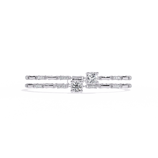 2.25 Carat Round Cut Double-Strand Diamond Bracelet – Modern Design & Elegant Jewelry for Women