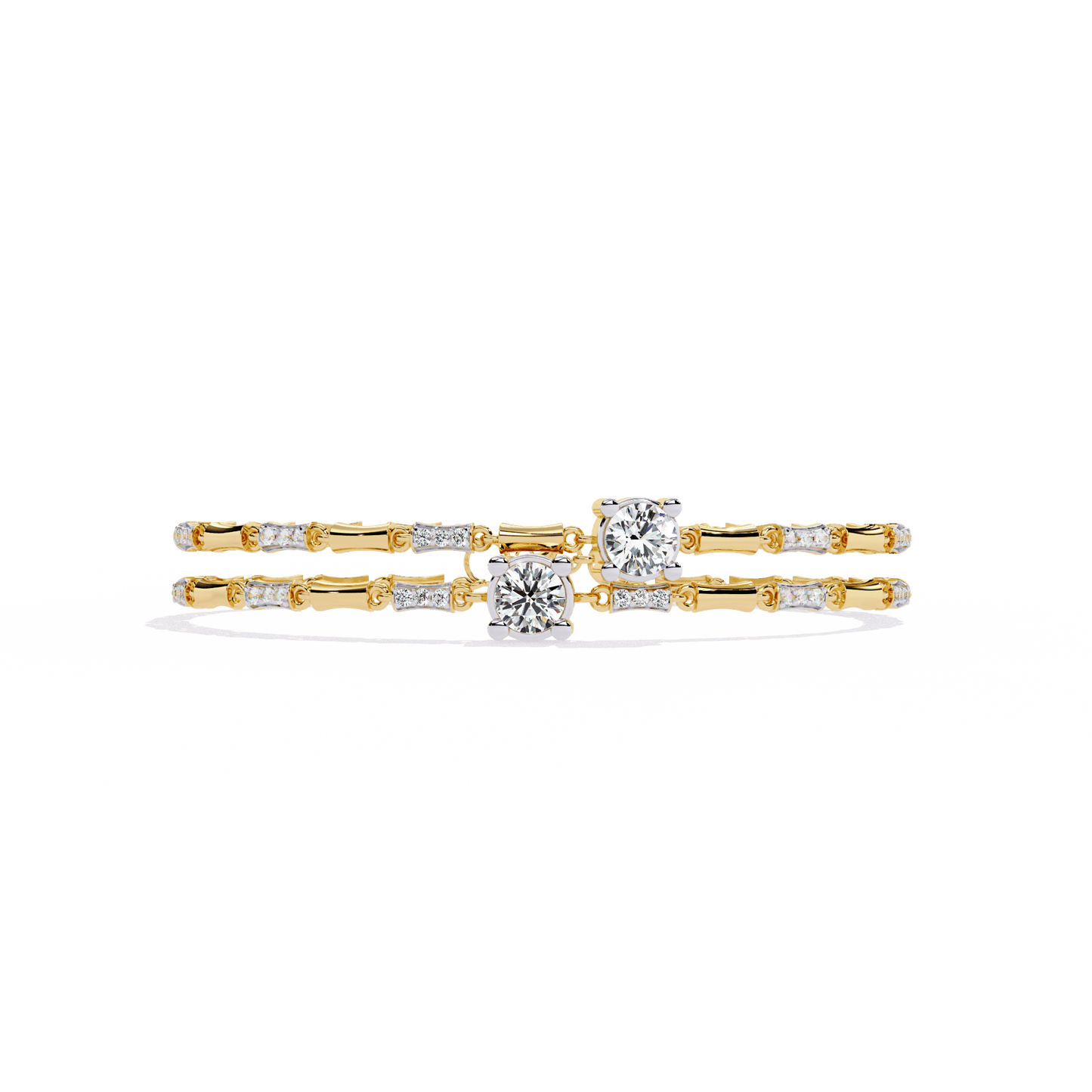 2.25 carat round cut double-strand diamond bracelet – modern design & elegant jewelry for women