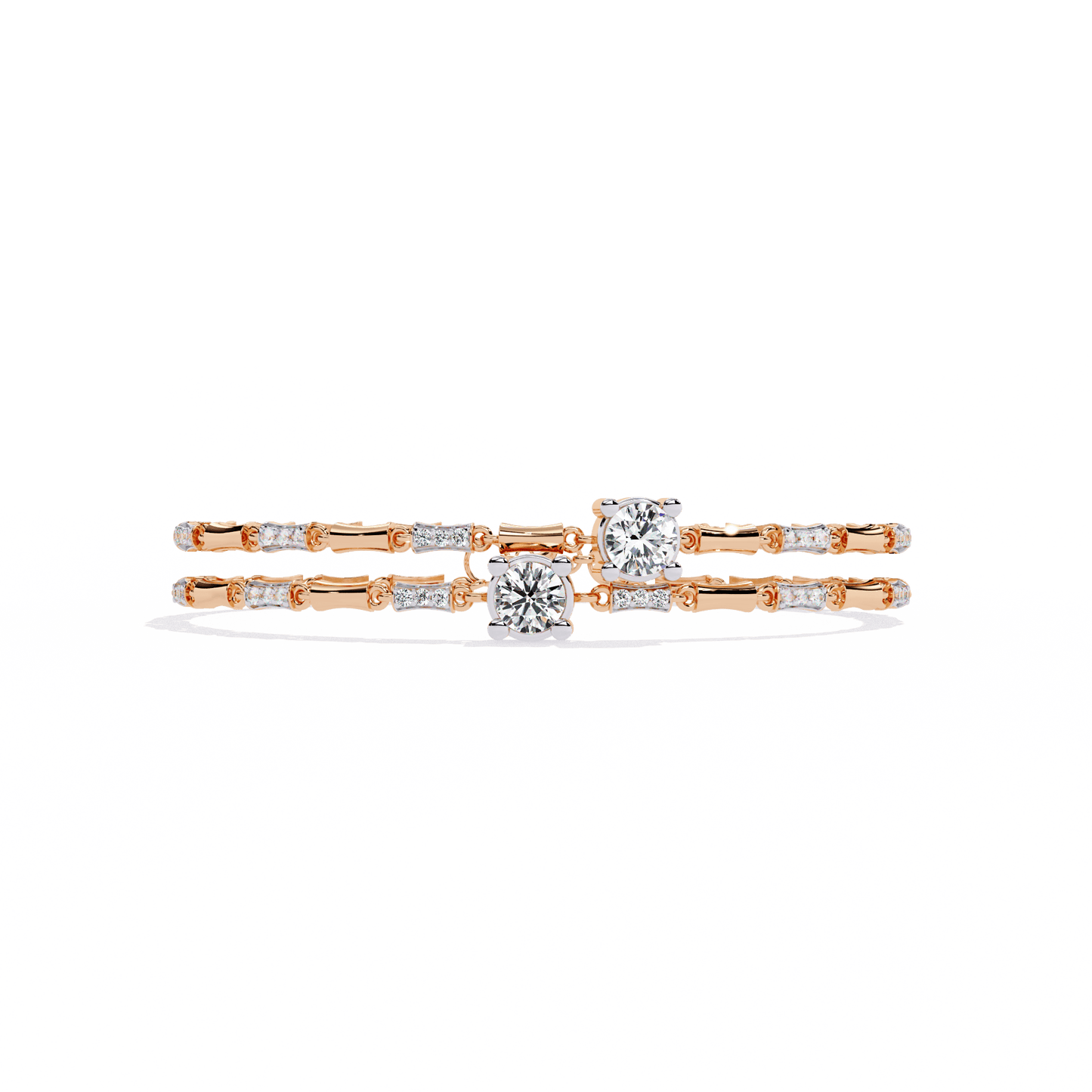 2.25 carat round cut double-strand diamond bracelet – modern design & elegant jewelry for women